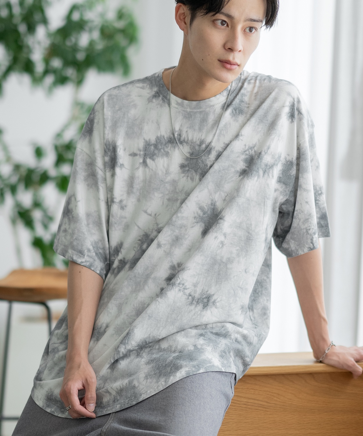 半袖Tシャツ メンズ タイダイ柄 カットソー クルーネック オーバーサイズ 大きいサイズ ゆったり カジュアル ストリート スケーター 韓国 | improves | 01