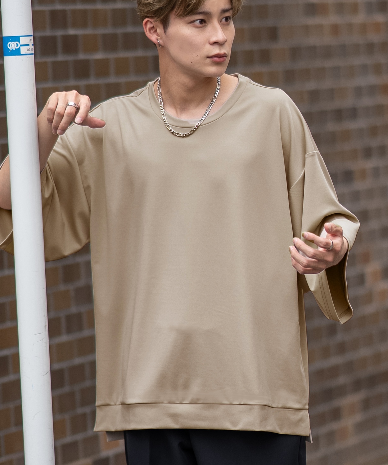 半袖Tシャツ メンズ  ビッグシルエット ポンチ素材 カットソー ゆったり 大きいサイズ アメカジ カジュアル シンプル 大人カジュアル ベーシック ストリート | improves | 06