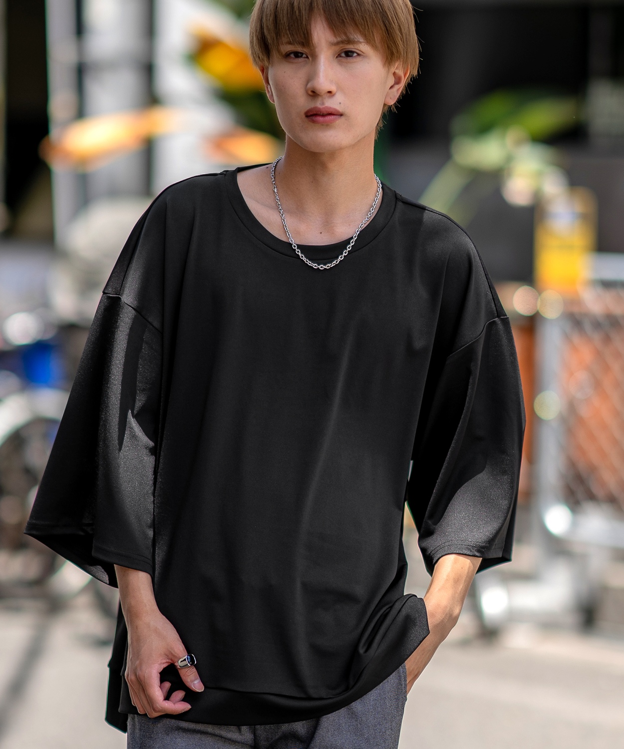 半袖Tシャツ メンズ  ビッグシルエット ポンチ素材 カットソー ゆったり 大きいサイズ アメカジ カジュアル シンプル 大人カジュアル ベーシック ストリート | improves | 05