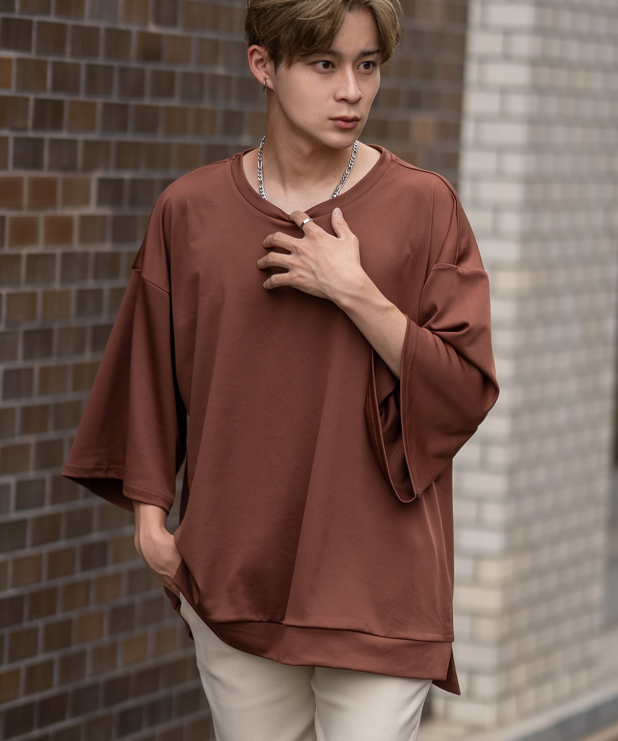 半袖Tシャツ メンズ  ビッグシルエット ポンチ素材 カットソー ゆったり 大きいサイズ アメカジ カジュアル シンプル 大人カジュアル ベーシック ストリート | improves | 01