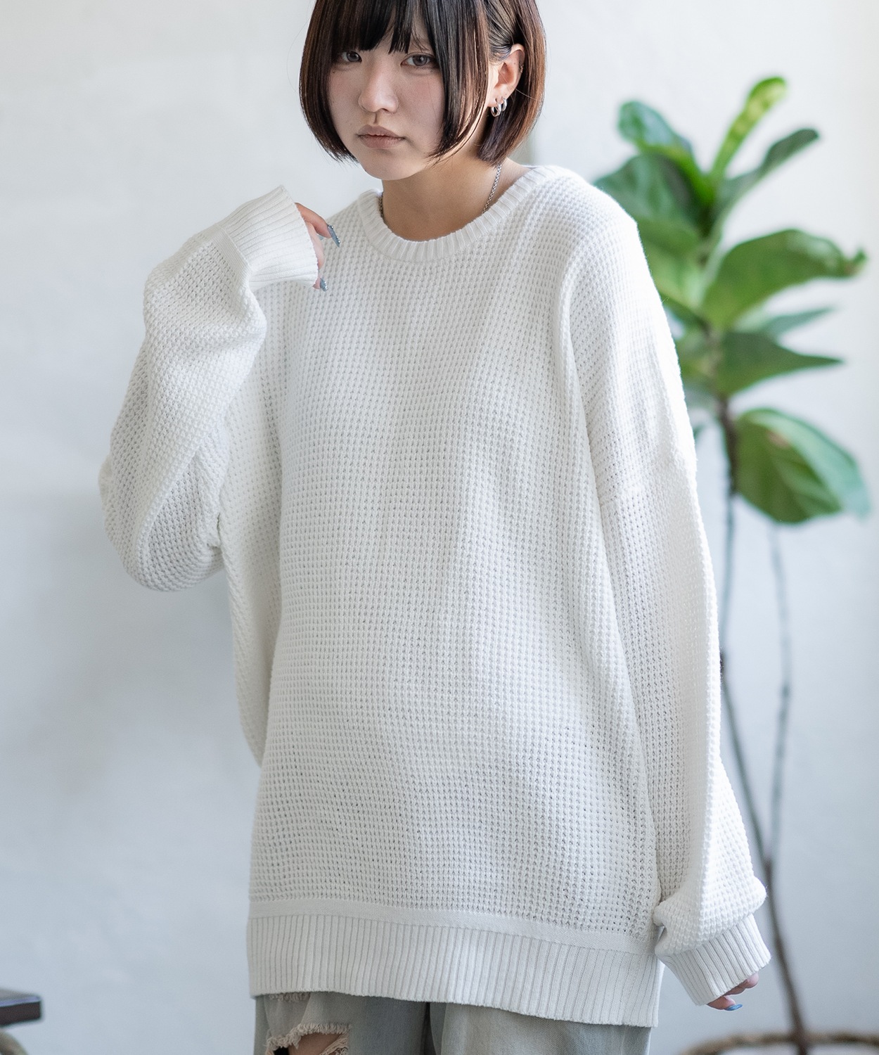 セーター メンズ ラーベン編み コットンニット クルーネックニット 無地 ボーダー 総柄 アメカジ カジュアル シンプル ストリート スケーター 韓国ファッション | improves | 02