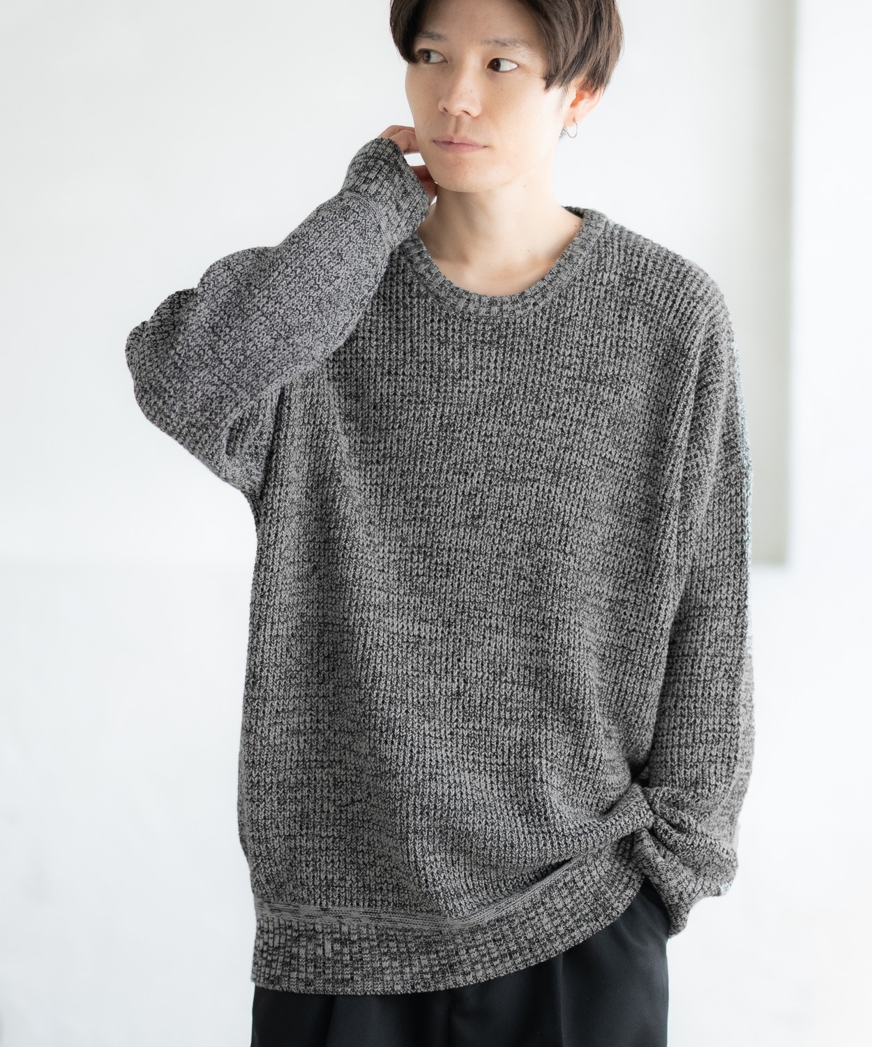 ニット セーター EUZEEN Mix Knit Sweater レディース メンズ KUUUPY セーター ニット Wool Mix Shaggy Knit Pullover