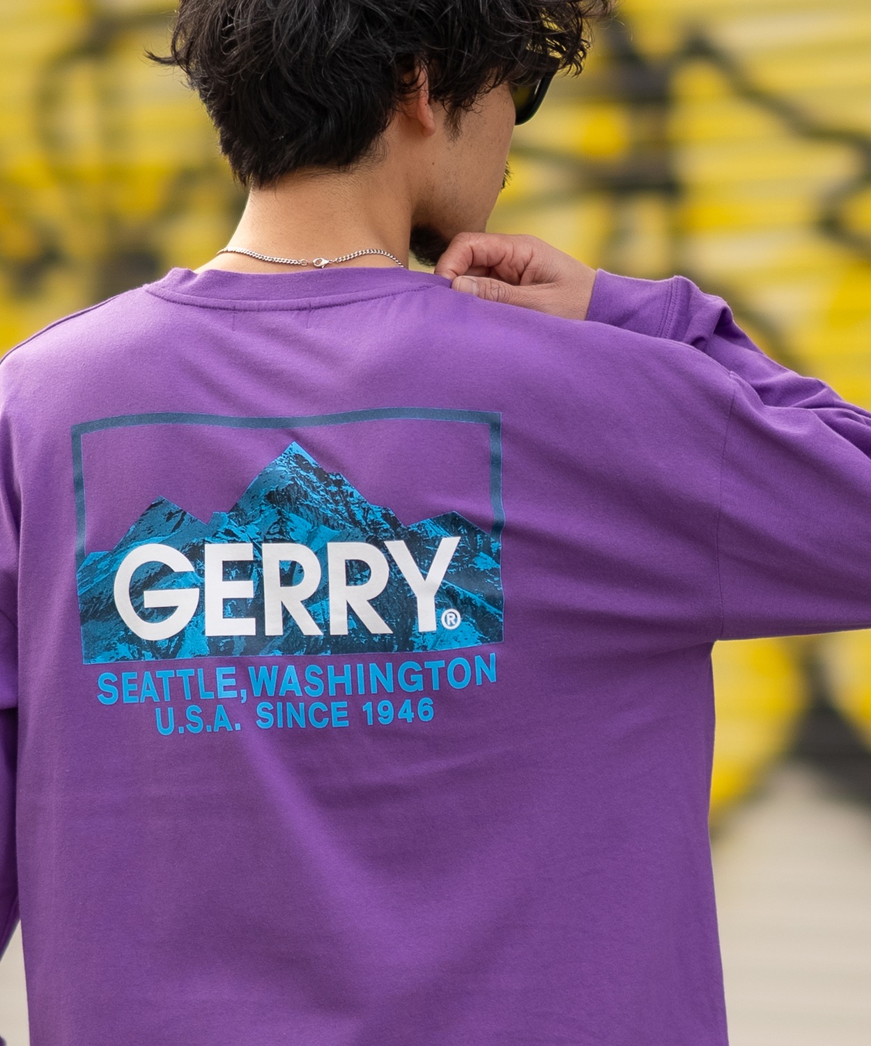 長袖Tシャツ メンズ GERRY ジェリー 別注プリント ロンT カットソー バックプリント ボックスロゴ アウトドア ストリート アメカジ 古着MIX ホワイト ブラック | GERRY | 06