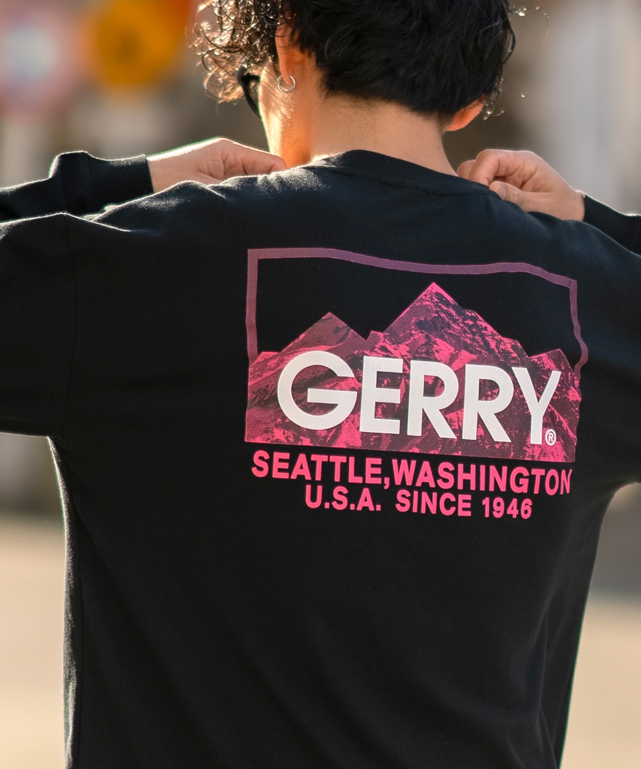 長袖Tシャツ メンズ GERRY ジェリー 別注プリント ロンT カットソー バックプリント ボックスロゴ アウトドア ストリート アメカジ 古着MIX ホワイト ブラック | GERRY | 02