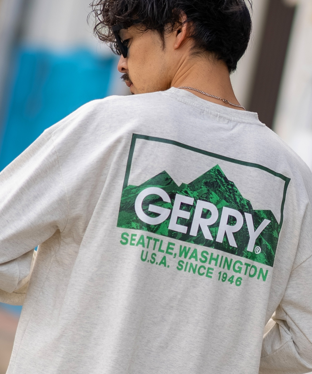 長袖Tシャツ メンズ GERRY ジェリー 別注プリント ロンT カットソー バックプリント ボックスロゴ アウトドア ストリート アメカジ 古着MIX ホワイト ブラック | GERRY | 03