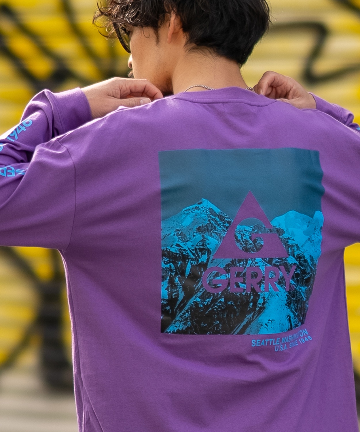 長袖Tシャツ メンズ GERRY ジェリー 別注プリント ロンT カットソー バックプリント スクエアロゴ アウトドア ストリート アメカジ 古着MIX ホワイト ブラック | GERRY | 06