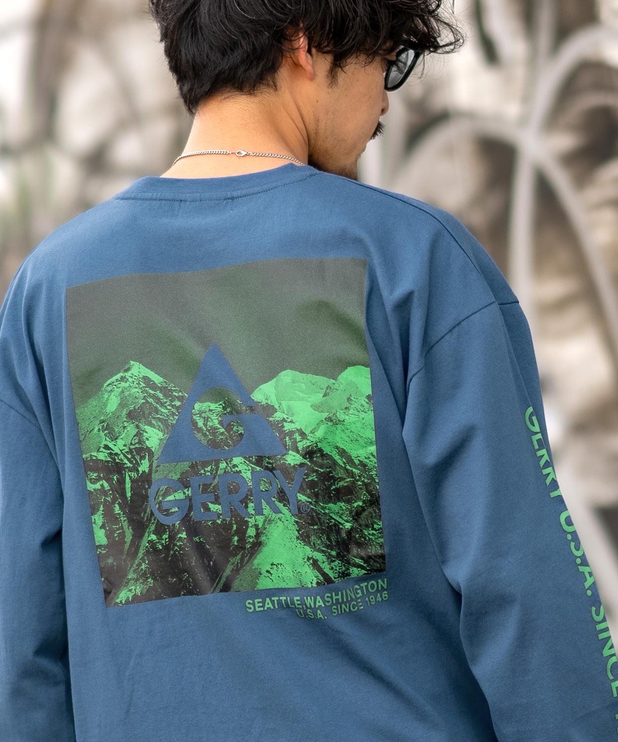 長袖Tシャツ メンズ GERRY ジェリー 別注プリント ロンT カットソー バックプリント スクエアロゴ アウトドア ストリート アメカジ 古着MIX ホワイト ブラック | GERRY | 05