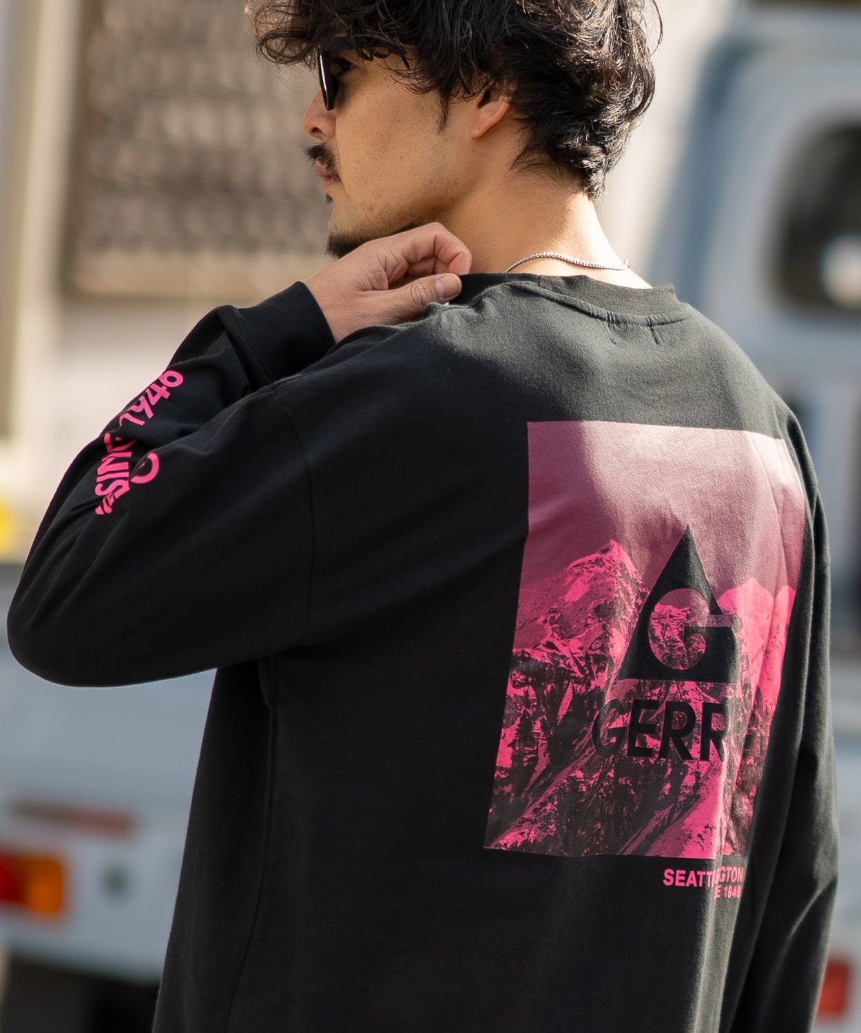 長袖Tシャツ メンズ GERRY ジェリー 別注プリント ロンT カットソー バックプリント スクエアロゴ アウトドア ストリート アメカジ 古着MIX ホワイト ブラック | GERRY | 02