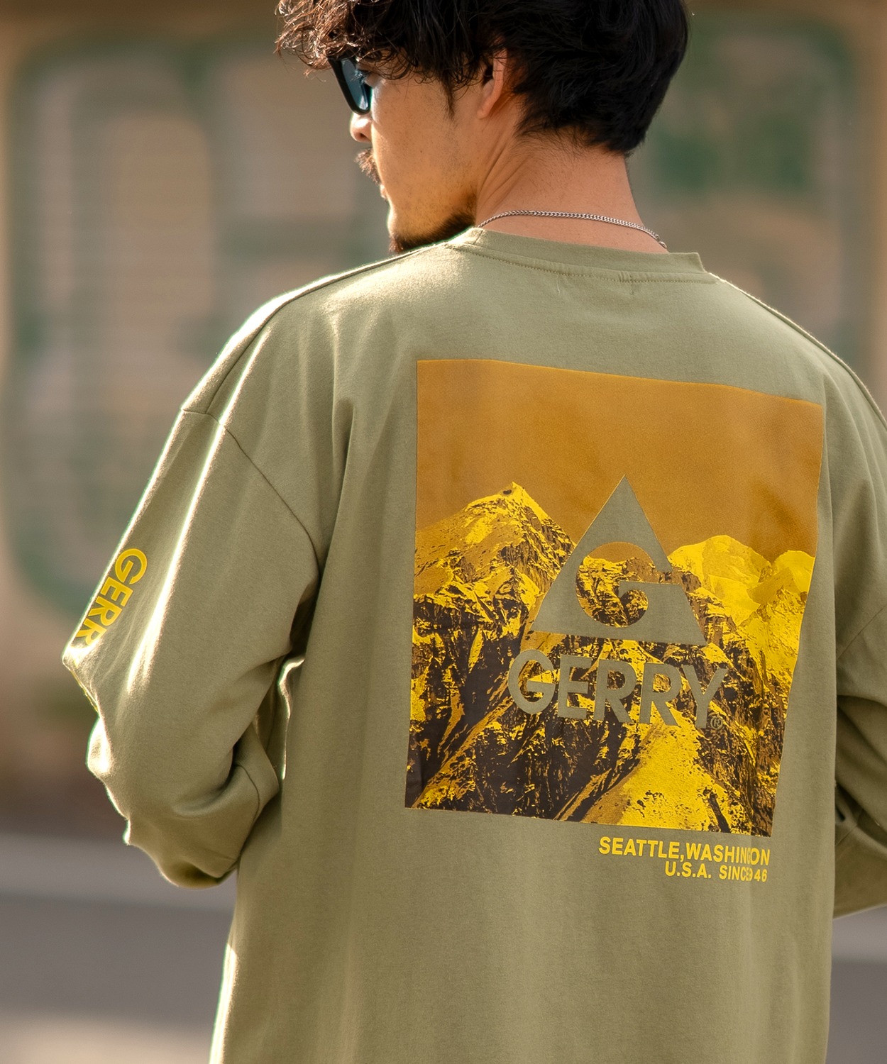 長袖Tシャツ メンズ GERRY ジェリー 別注プリント ロンT カットソー バックプリント スクエアロゴ アウトドア ストリート アメカジ 古着MIX ホワイト ブラック | GERRY | 04