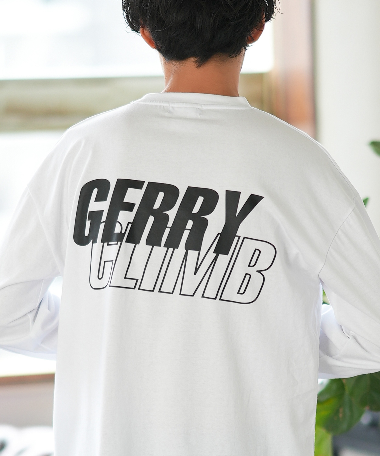 長袖Tシャツ メンズ GERRY ジェリー 別注プリント ロンT カットソー バックプリント レイヤーロゴ アウトドア ストリート アメカジ 古着MIX ホワイト ブラック | GERRY | 01