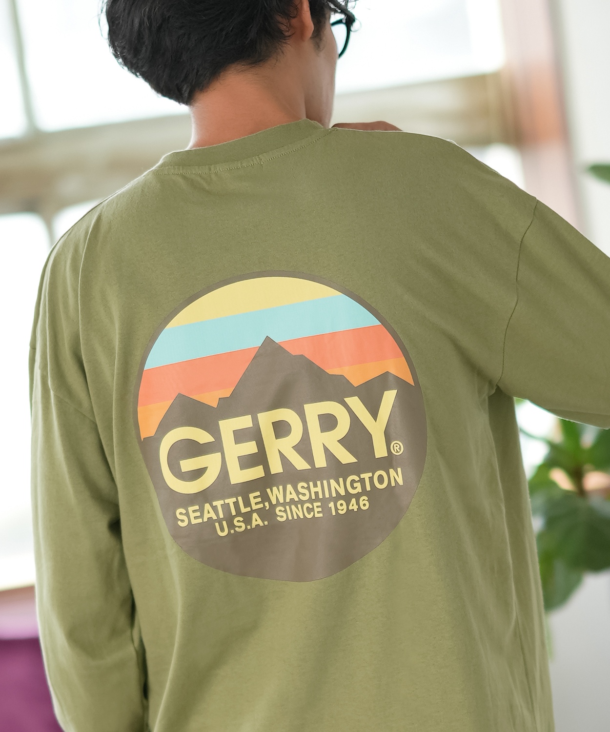 長袖Tシャツ メンズ GERRY ジェリー 別注プリント ロンT カットソー バックプリント サークルロゴ アウトドア ストリート アメカジ 古着MIX ホワイト ブラック | GERRY | 04