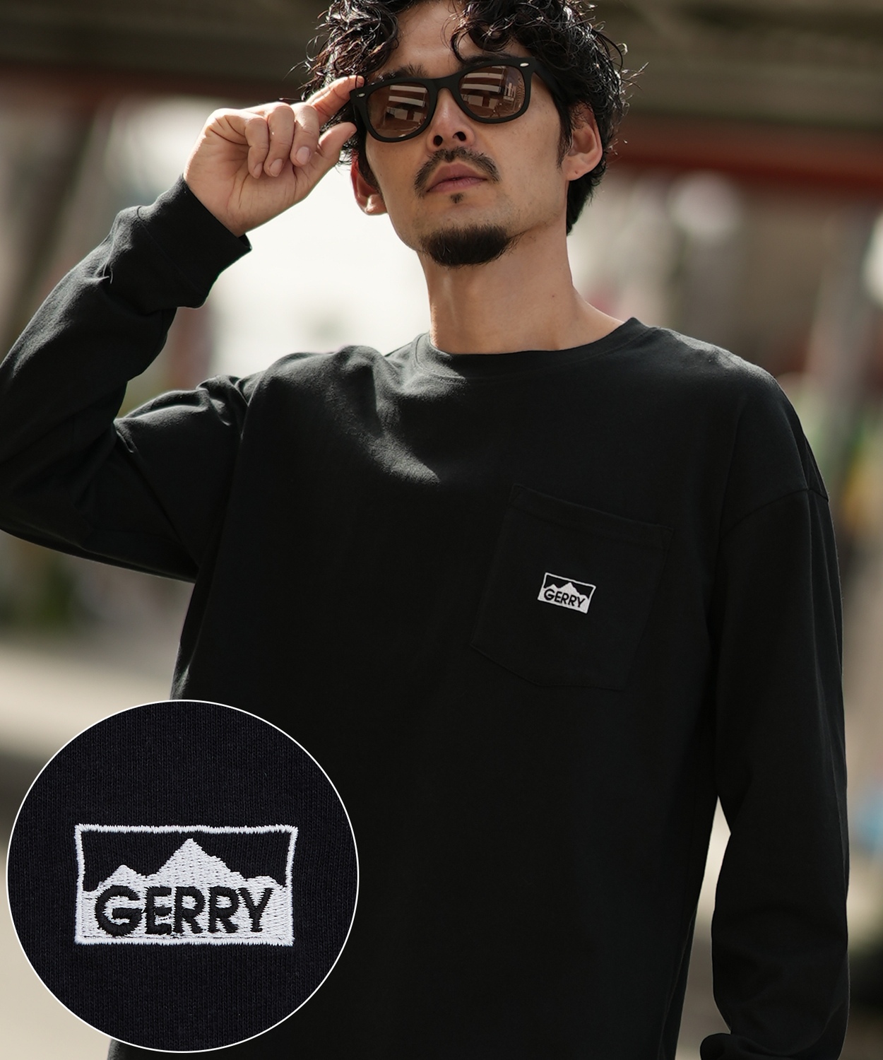 長袖Tシャツ メンズ GERRY ジェリー 別注 マウントロゴ ワンポイント 刺しゅう ロンT カットソー ポケT アウトドア ストリート アメカジ 古着MIX | GERRY | 02