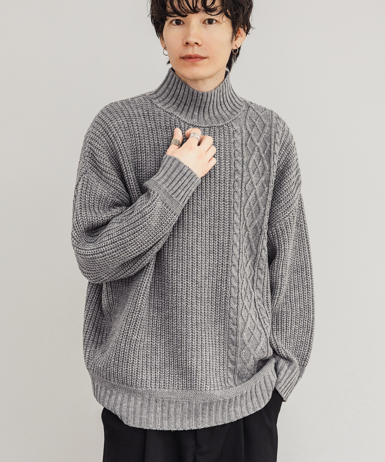 improves（インプローブス） セーター メンズ ケーブル編み ボトル