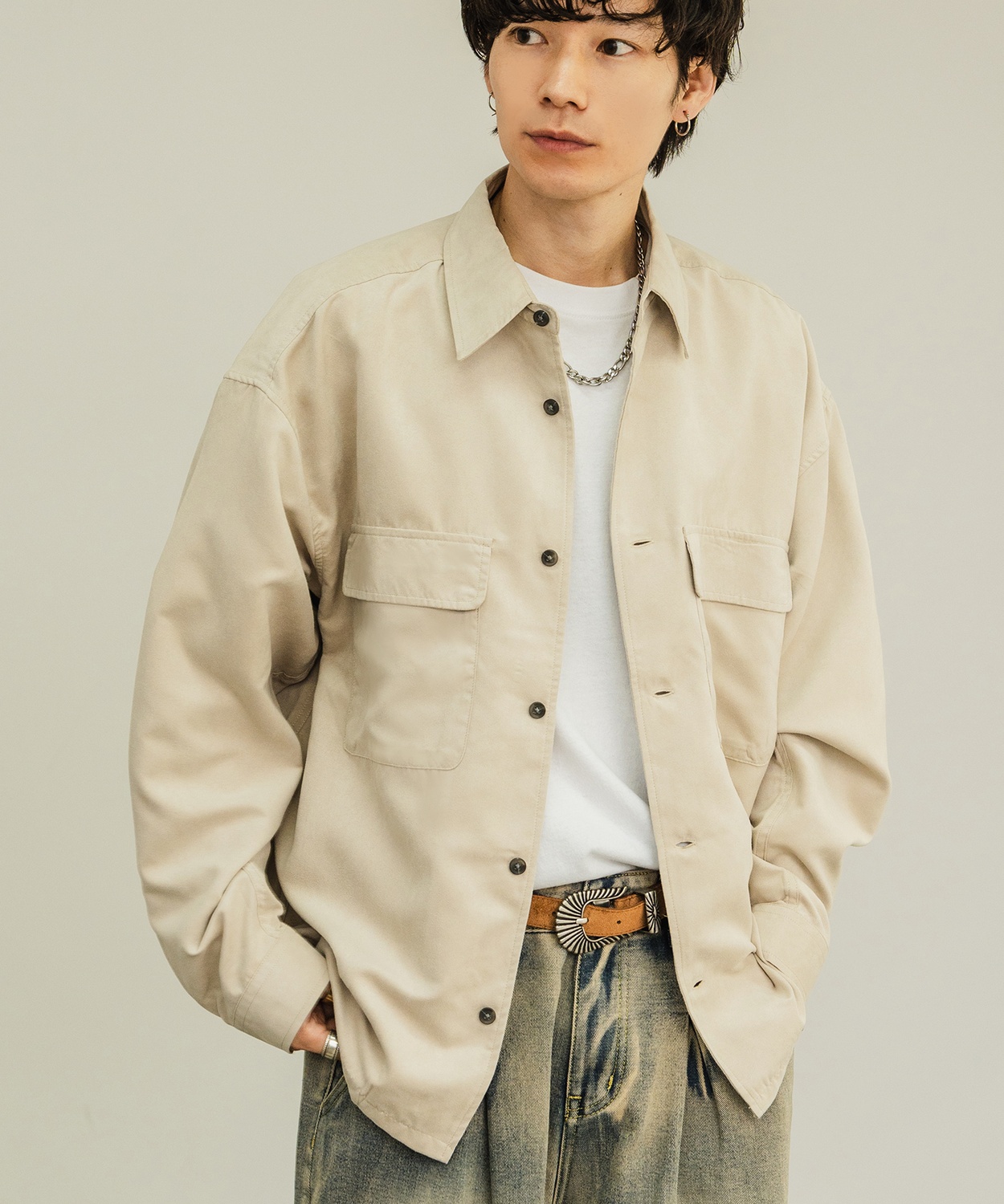 improves（インプローブス） 長袖シャツ メンズ ポリスエード オーバー