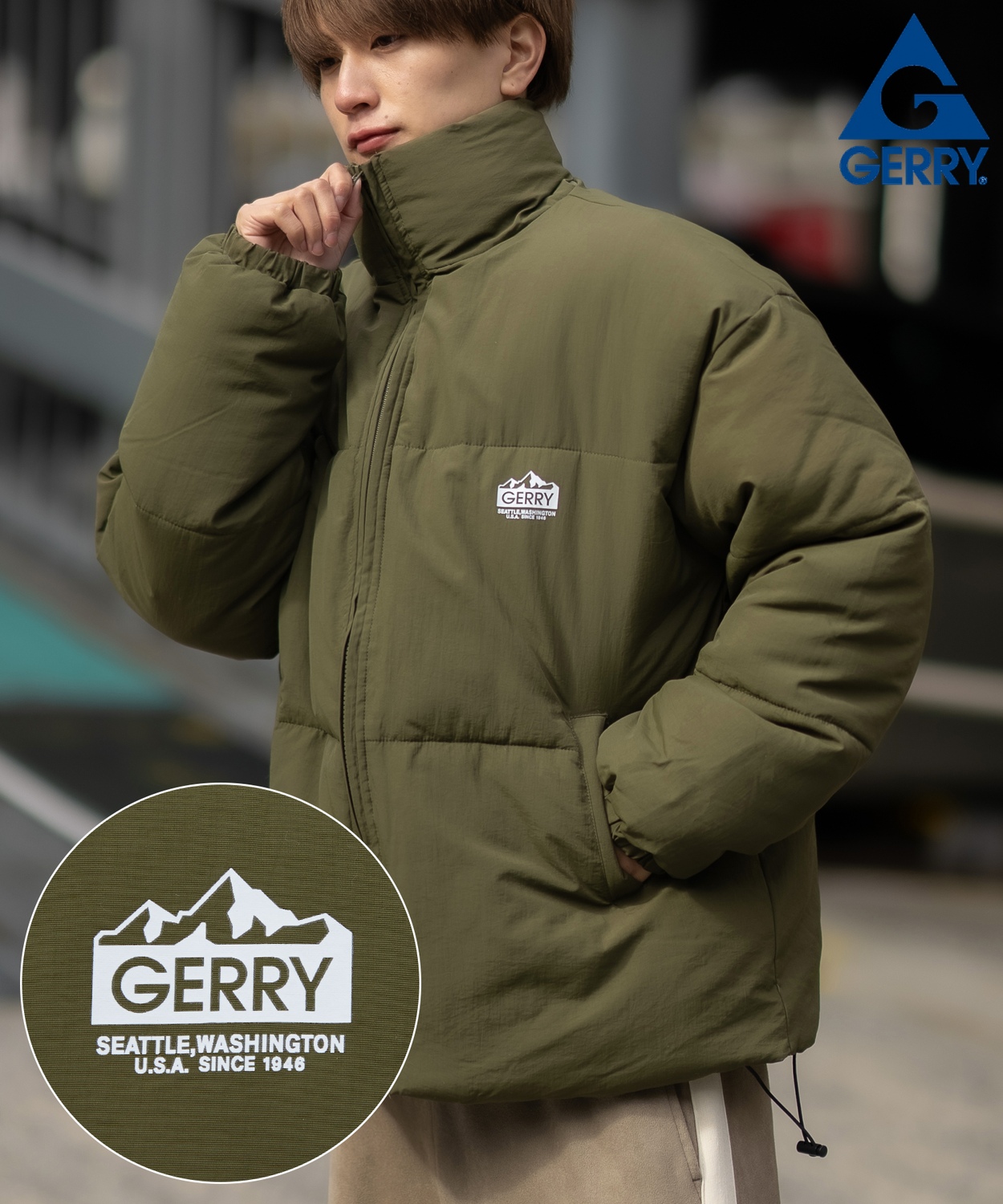 【予約販売 / 12月末発送予定】ダウンジャケット メンズ GERRY ジェリー 別注 エコダウン ブルゾン ジャンパー ワンポイント 防風 撥水 防寒 スケーター 韓国 | GERRY | 03