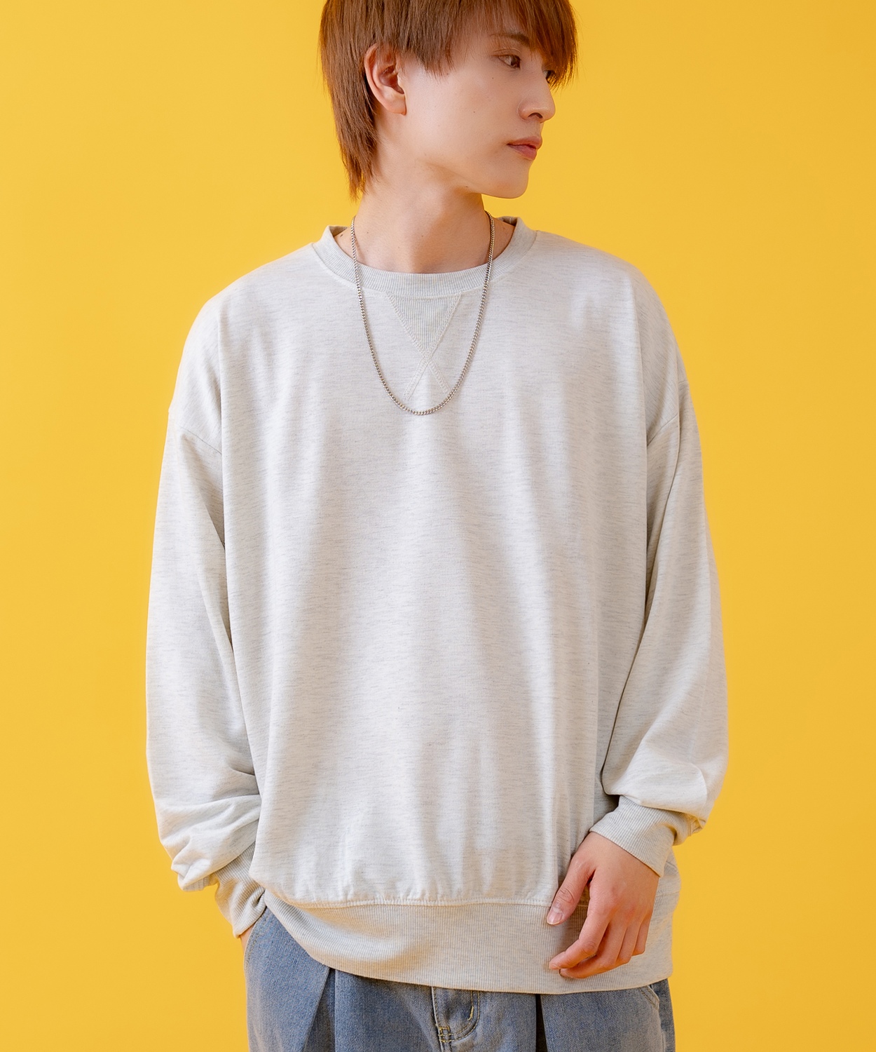 トレーナー メンズ ライトスウェット クルーネック スウェットシャツ 部屋着 シンプル カジュアル アメカジ ストリート スケーター ブラック チャコール グレー | improves | 01