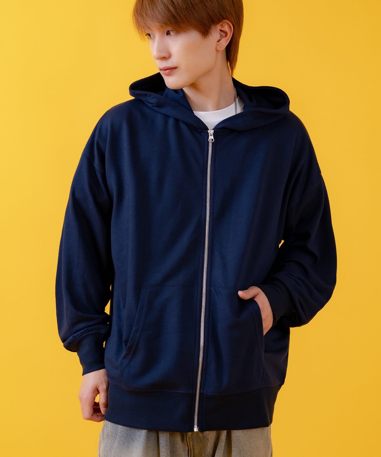 パーカー メンズ ライトスウェット ジップアップパーカー フーディー 部屋着 シンプル カジュアル アメカジ ストリート スケーター ブラック チャコール グレー | improves | 03