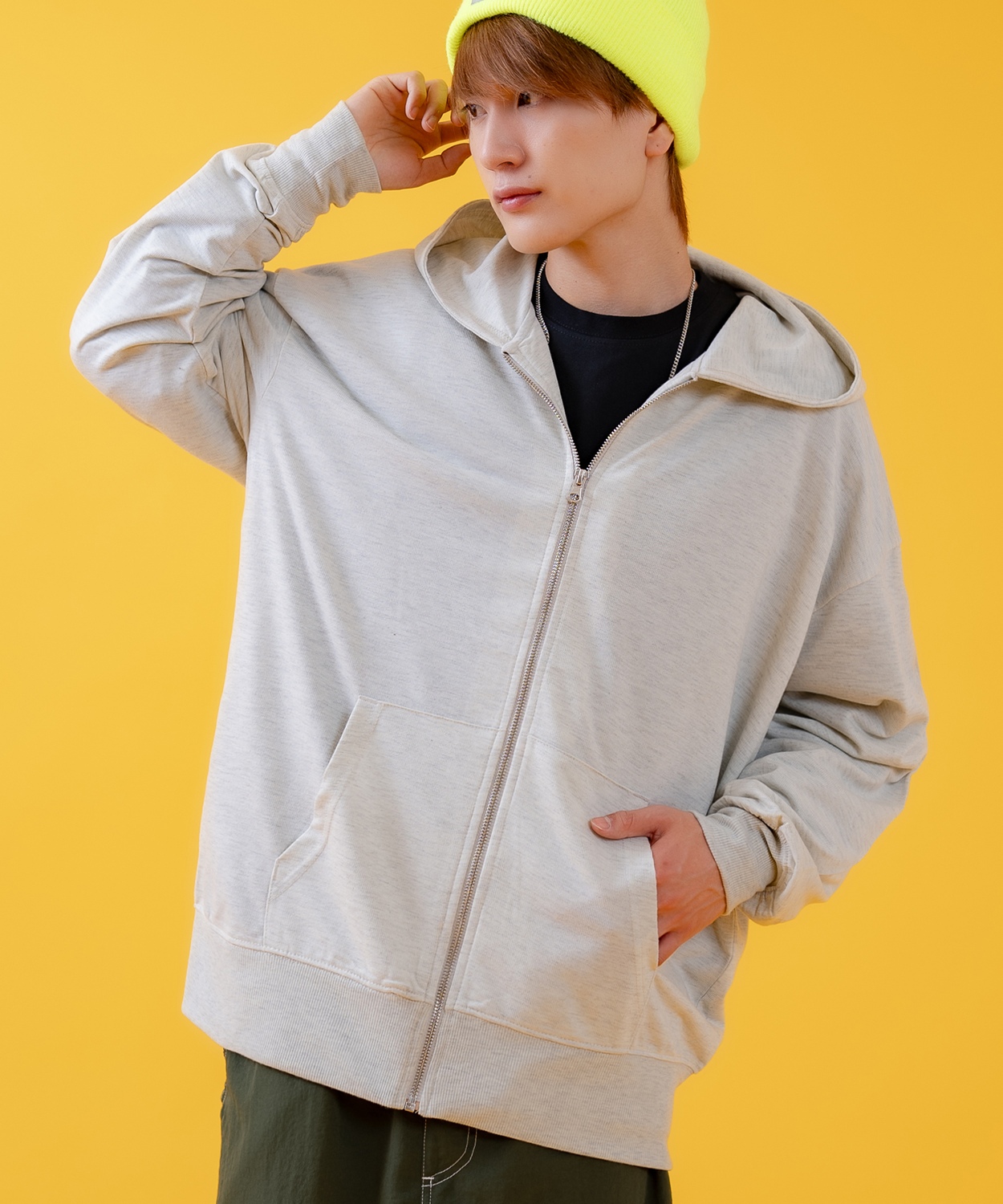 パーカー メンズ ライトスウェット ジップアップパーカー フーディー 部屋着 シンプル カジュアル アメカジ ストリート スケーター ブラック チャコール グレー | improves | 01