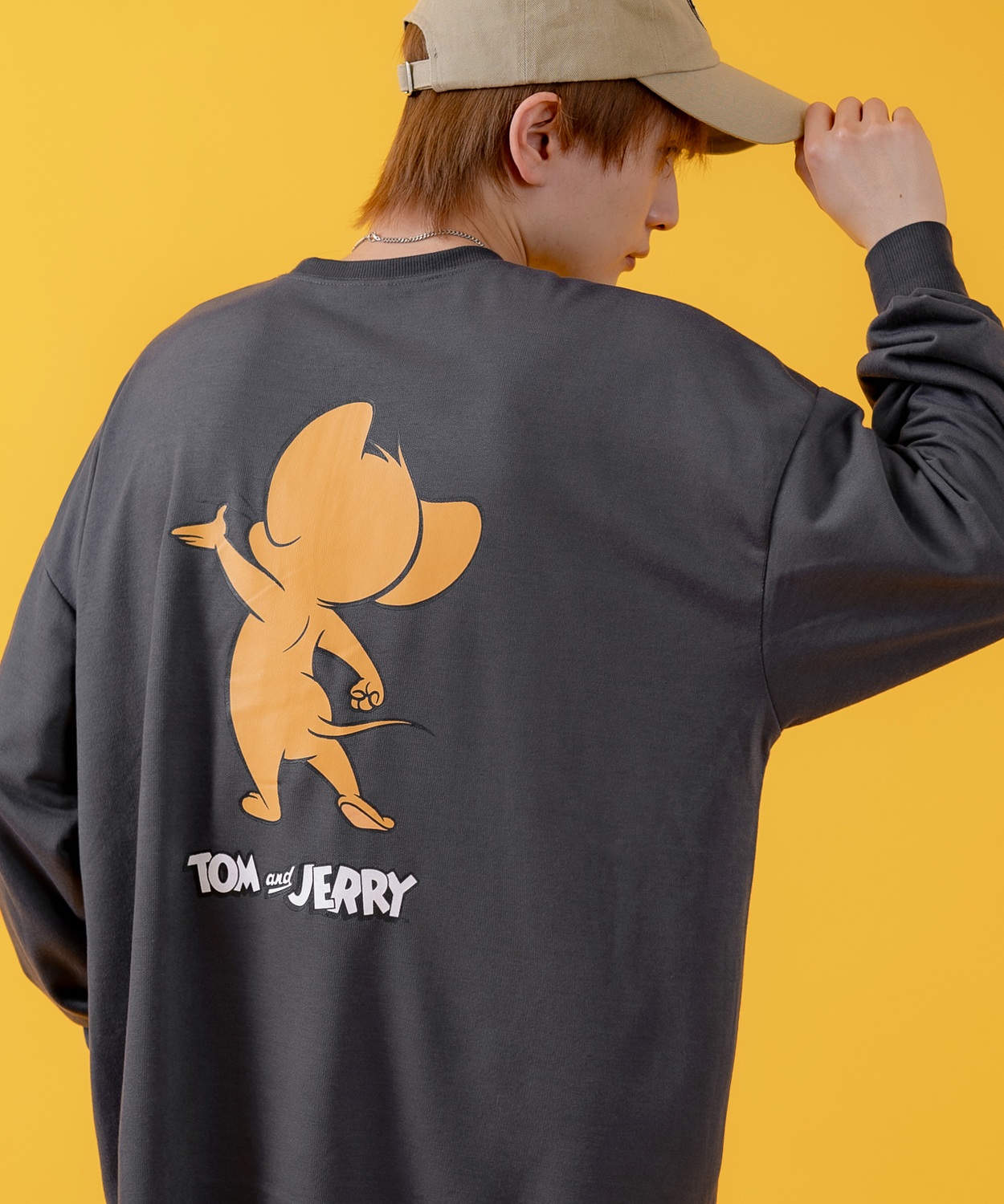 長袖Tシャツ メンズ TOM&JERRY トムとジェリー プリント カットソー ロンT カートゥーン 大きめ アメカジ カジュアル スケーター ストリート 古着MIX | improves | 04