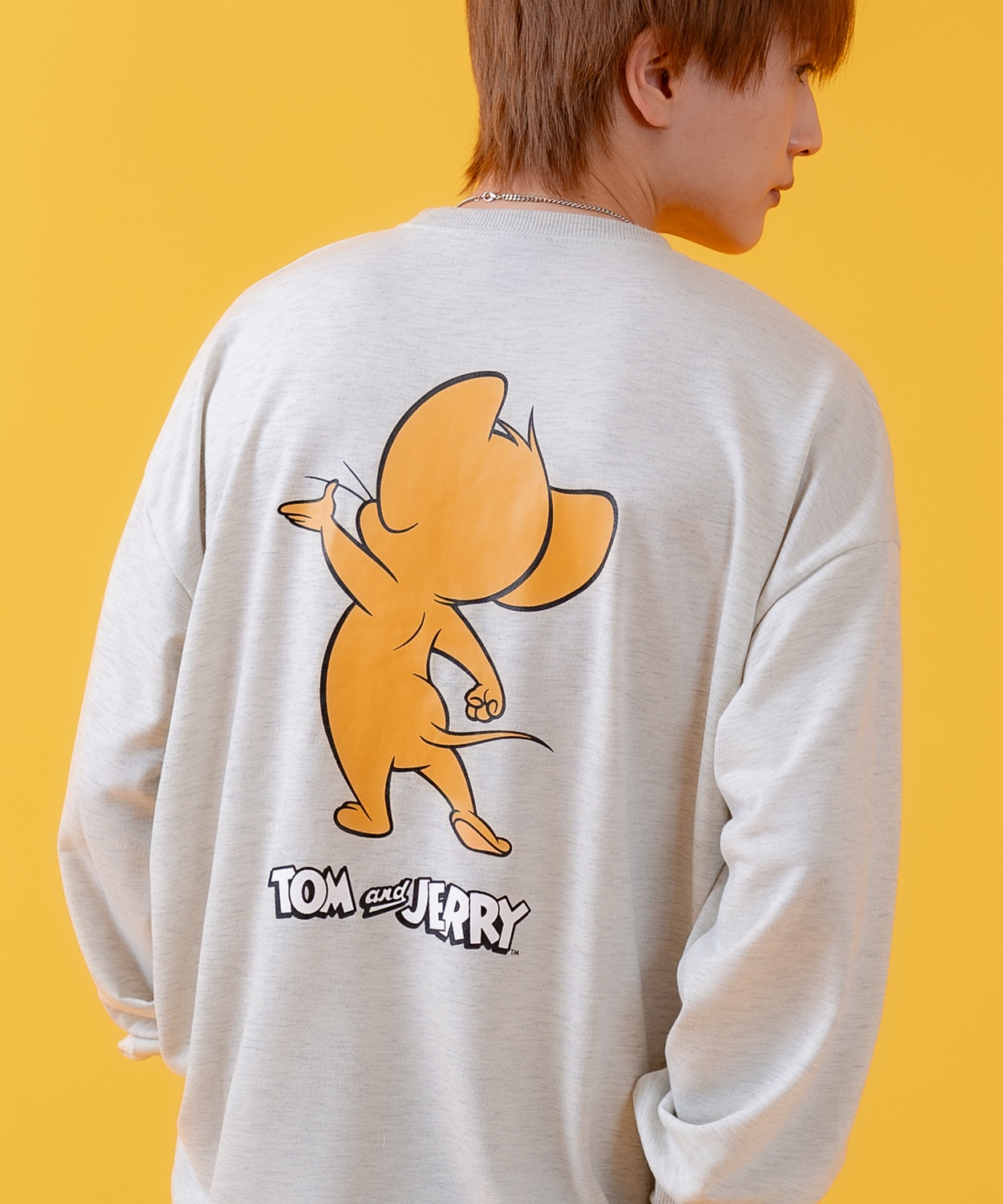 長袖Tシャツ メンズ TOM&JERRY トムとジェリー プリント カットソー ロンT カートゥーン 大きめ アメカジ カジュアル スケーター ストリート 古着MIX | improves | 01