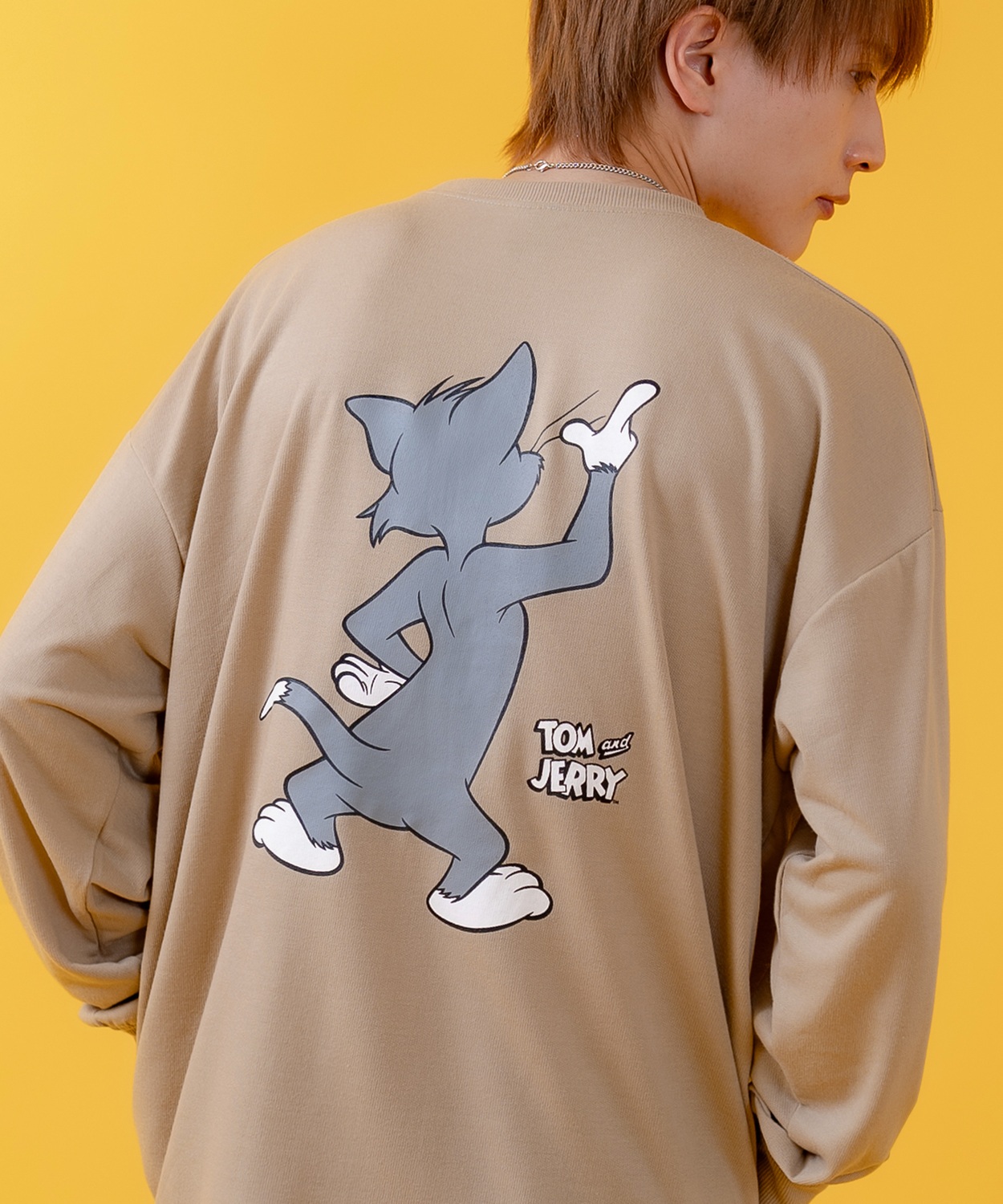 長袖Tシャツ メンズ TOM&JERRY トムとジェリー プリント カットソー ロンT カートゥーン 大きめ アメカジ カジュアル スケーター ストリート 古着MIX | improves | 02