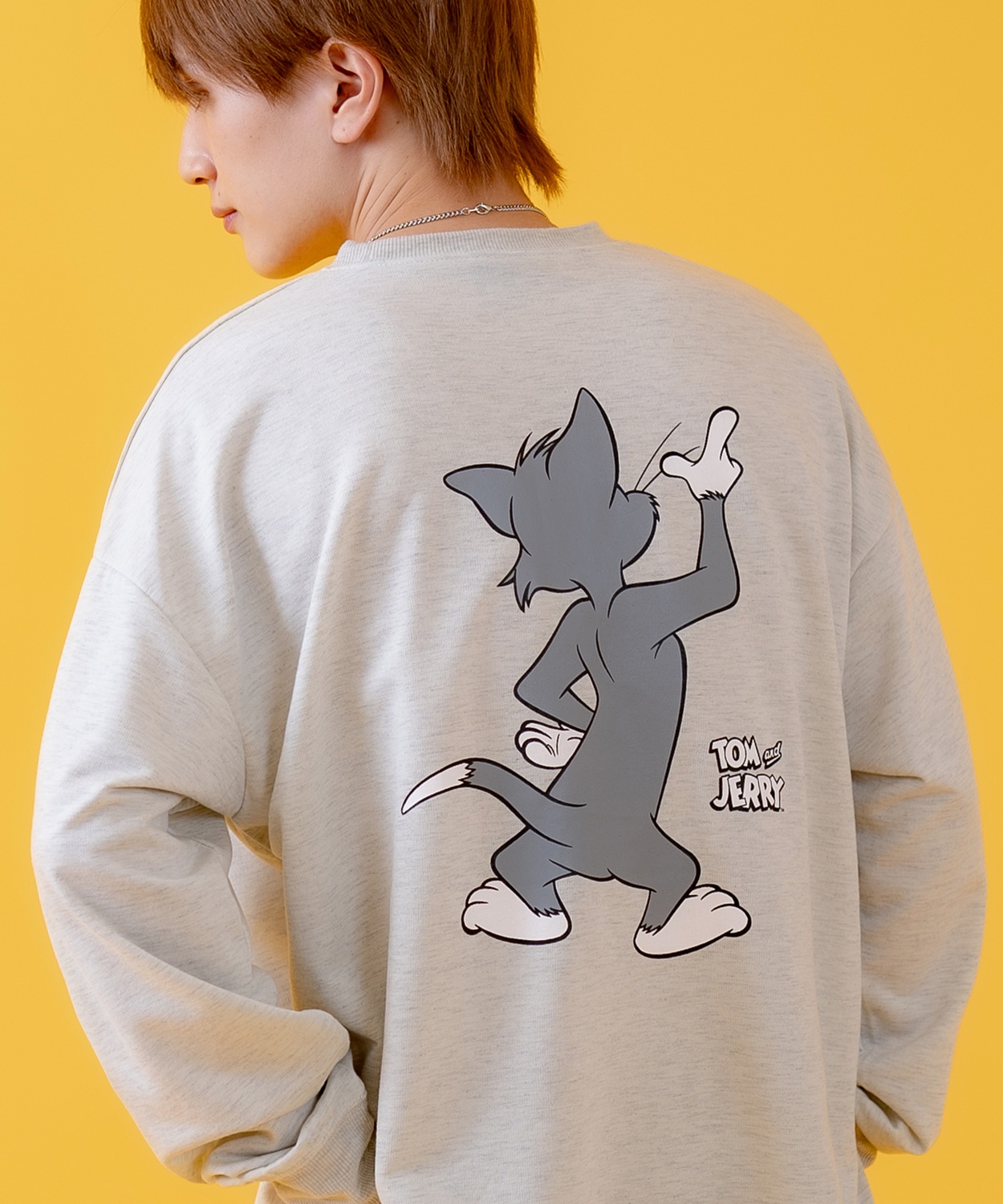 長袖Tシャツ メンズ TOM&JERRY トムとジェリー プリント カットソー ロンT カートゥーン 大きめ アメカジ カジュアル スケーター ストリート 古着MIX | improves | 01