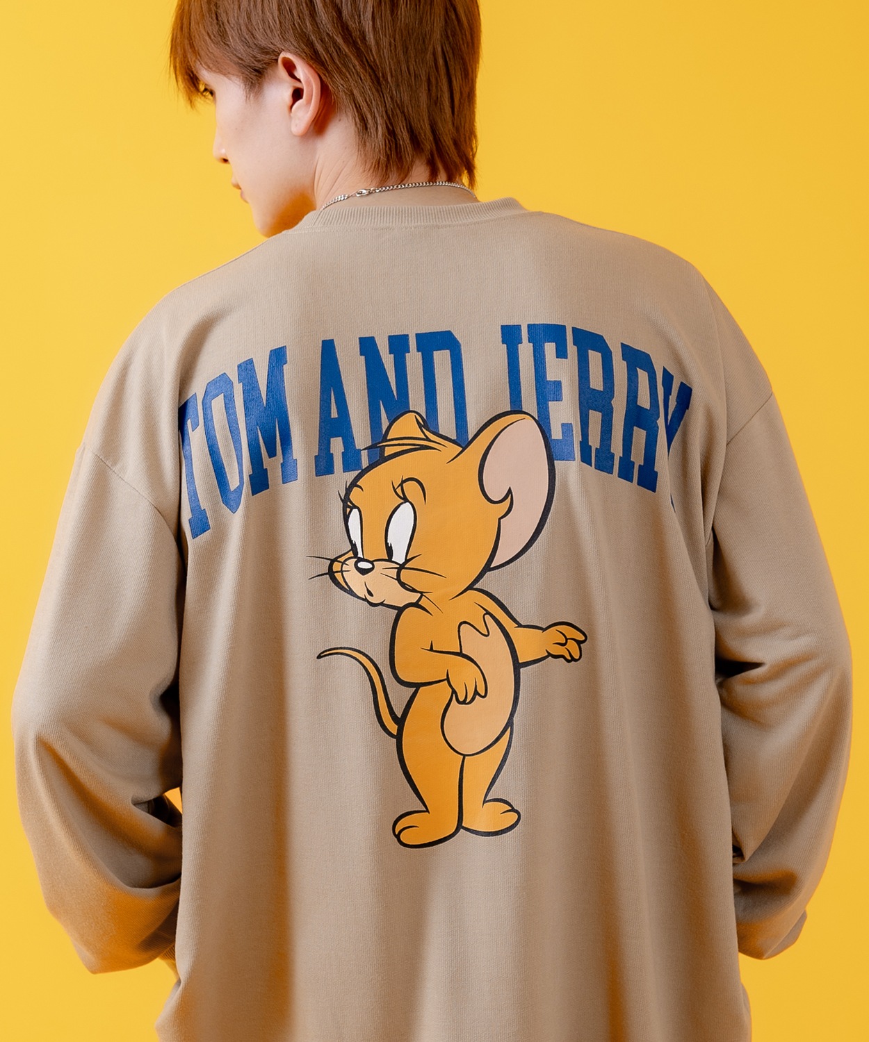 長袖Tシャツ メンズ TOM&JERRY トムとジェリー プリント カットソー ロンT カートゥーン 大きめ アメカジ カジュアル スケーター ストリート 古着MIX | improves | 02