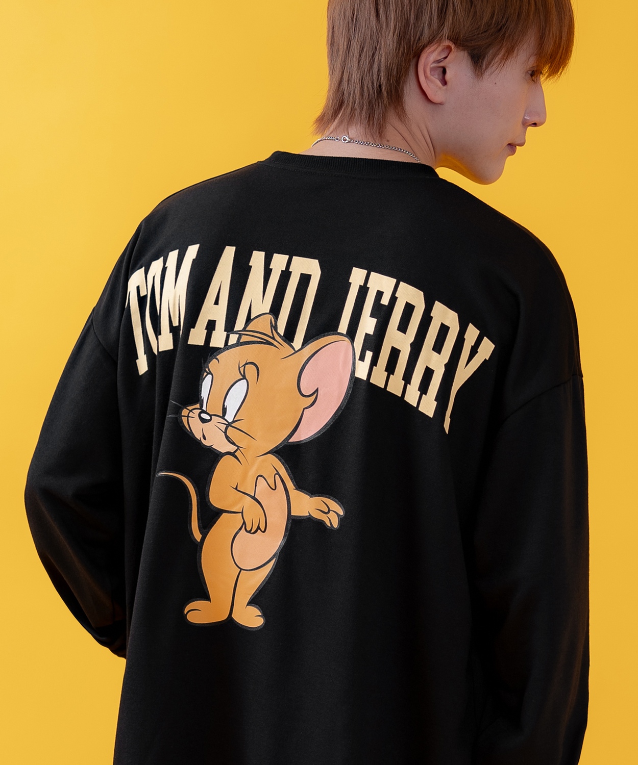 長袖Tシャツ メンズ TOM&JERRY トムとジェリー プリント カットソー ロンT カートゥーン 大きめ アメカジ カジュアル スケーター ストリート 古着MIX | improves | 04