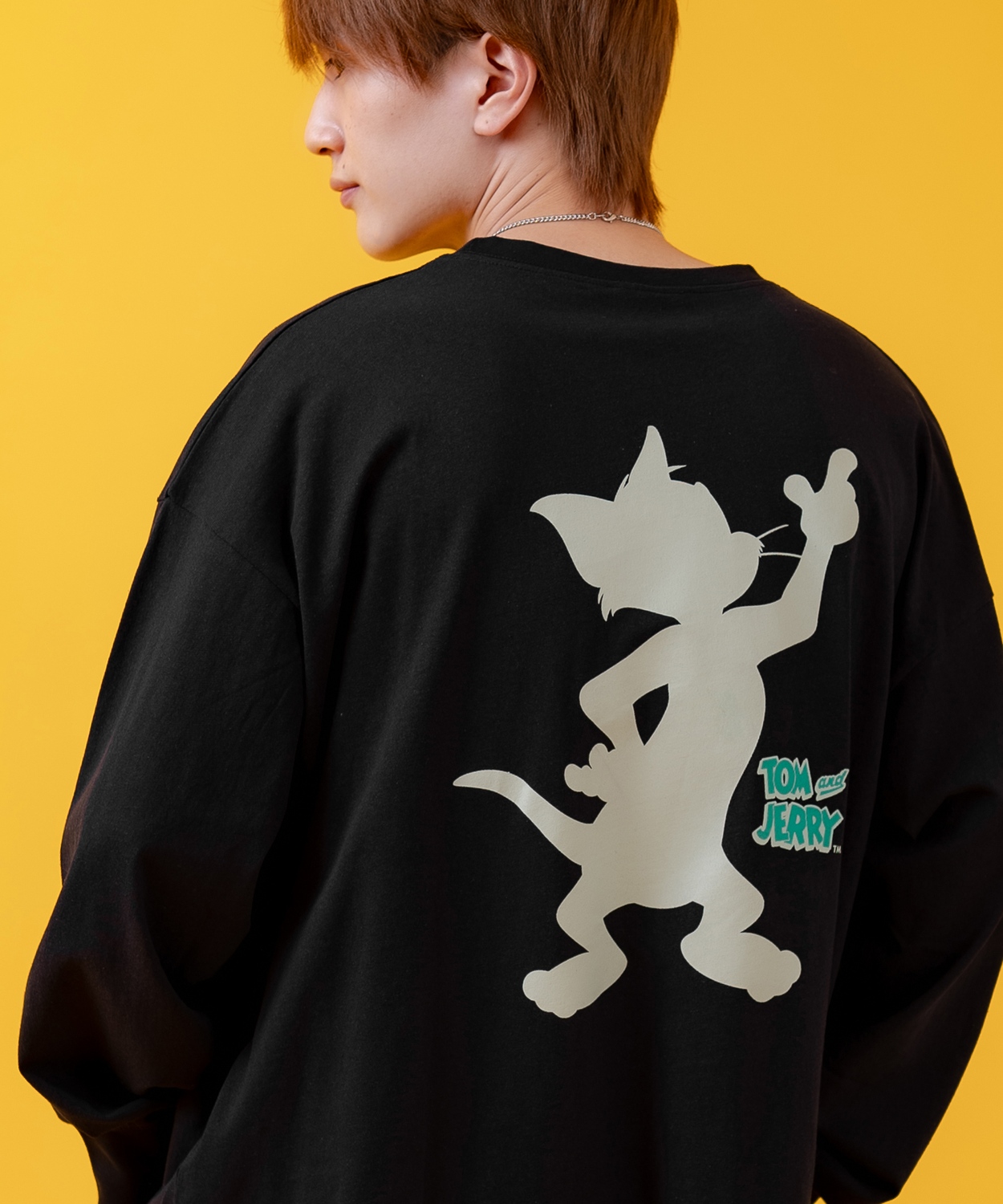 長袖Tシャツ メンズ TOM&JERRY トムとジェリー プリント カットソー ロンT カートゥーン 大きめ アメカジ カジュアル スケーター ストリート 古着MIX | improves | 03