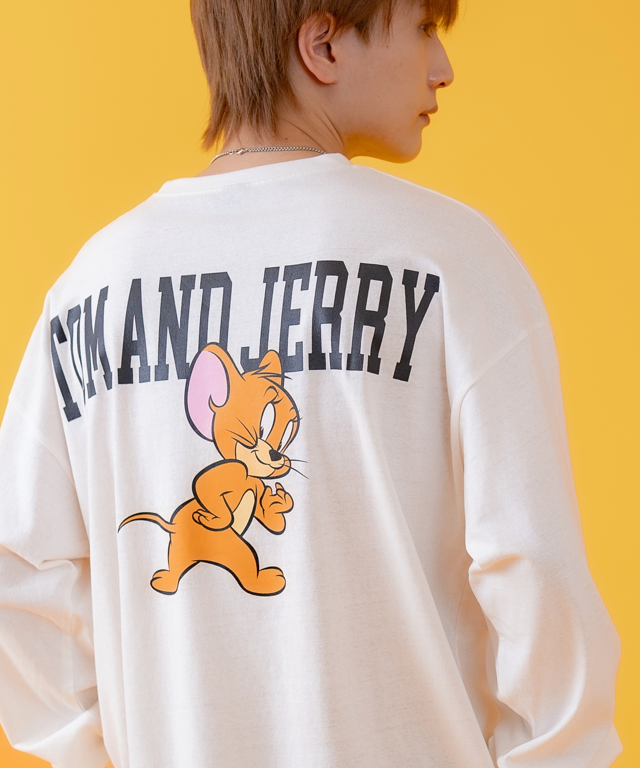 長袖Tシャツ メンズ TOM&JERRY トムとジェリー プリント カットソー ロンT カートゥーン 大きめ アメカジ カジュアル スケーター ストリート 古着MIX | improves | 01
