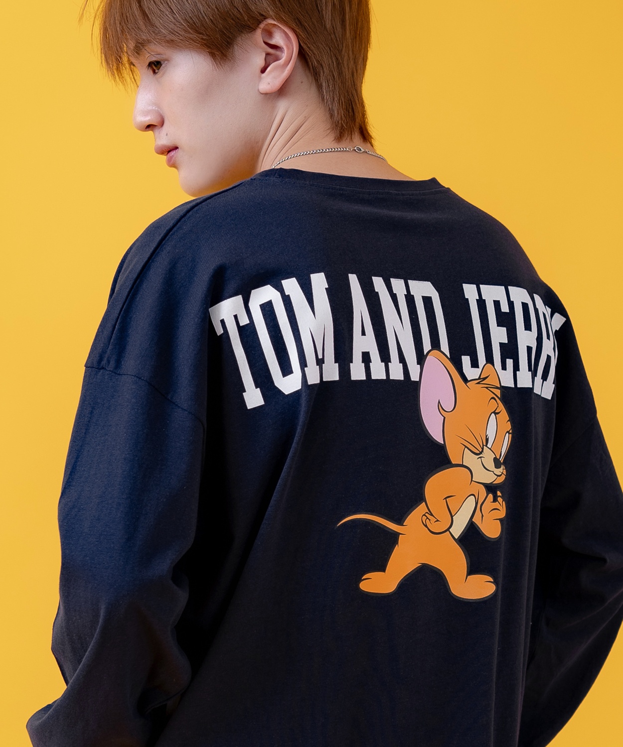 長袖Tシャツ メンズ TOM&JERRY トムとジェリー プリント カットソー ロンT カートゥーン 大きめ アメカジ カジュアル スケーター ストリート 古着MIX | improves | 03