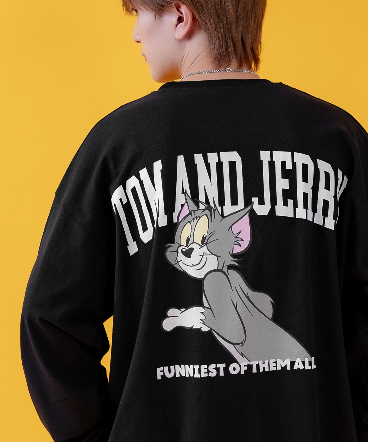 長袖Tシャツ メンズ TOM&JERRY トムとジェリー プリント カットソー ロンT カートゥーン 大きめ アメカジ カジュアル スケーター ストリート 古着MIX | improves | 03