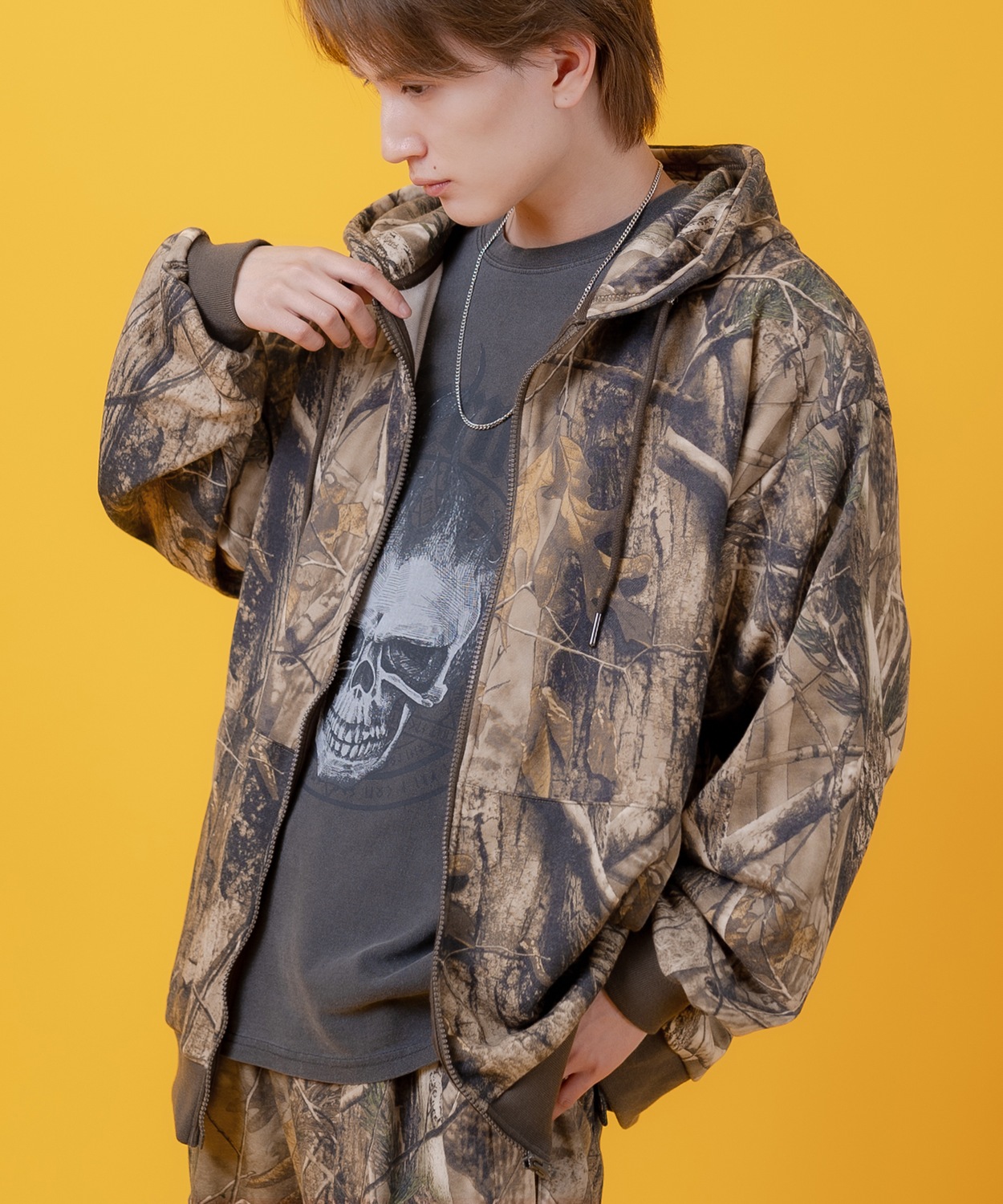 パーカー メンズ レディース ツリーカモ 裏毛  ジップ パーカー Tシャツ カジュアル アメカジ ストリート スケーター ストリート古着MIX 韓国 | improves | 01