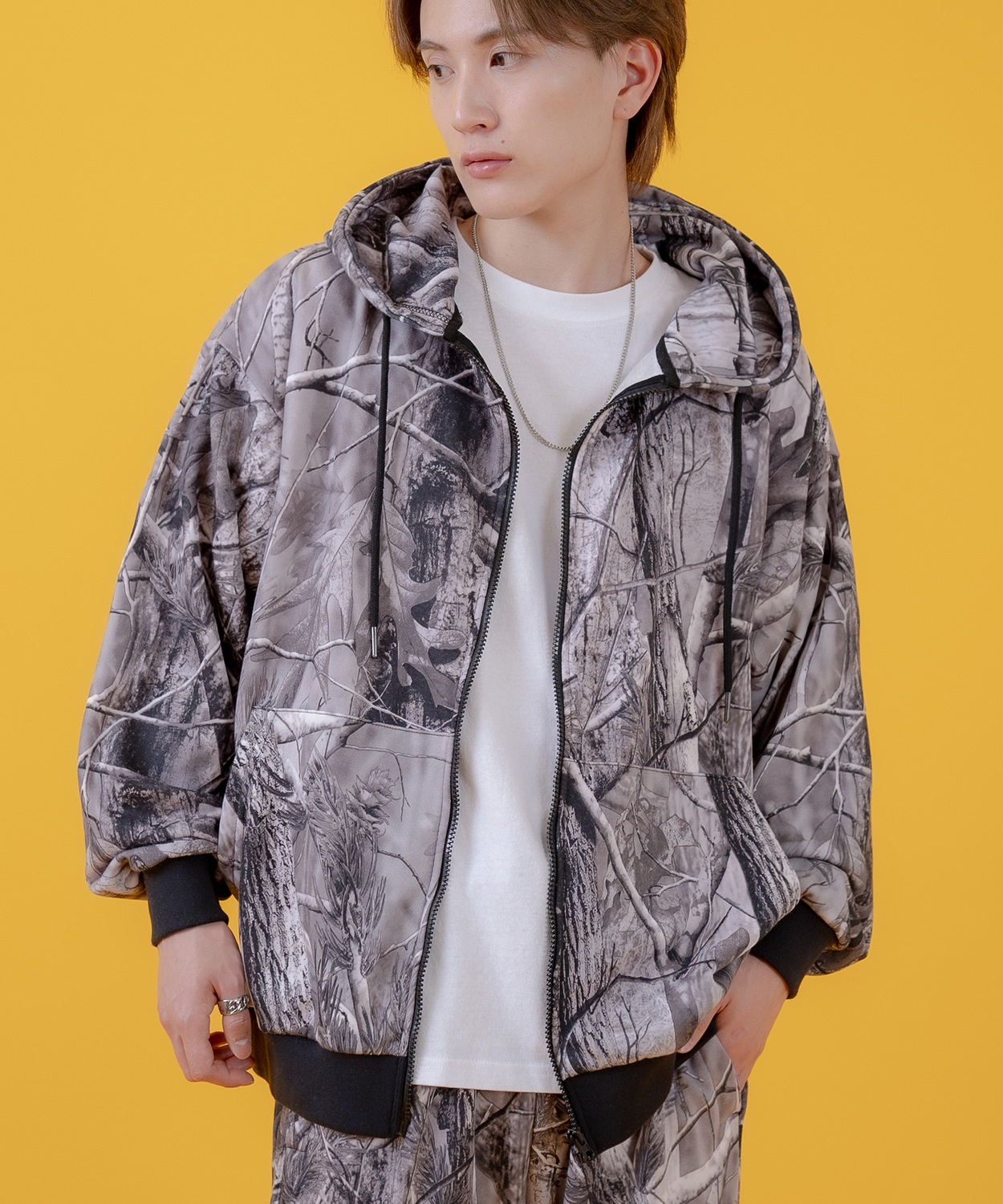 パーカー メンズ レディース ツリーカモ 裏毛  ジップ パーカー Tシャツ カジュアル アメカジ ストリート スケーター ストリート古着MIX 韓国 | improves | 02