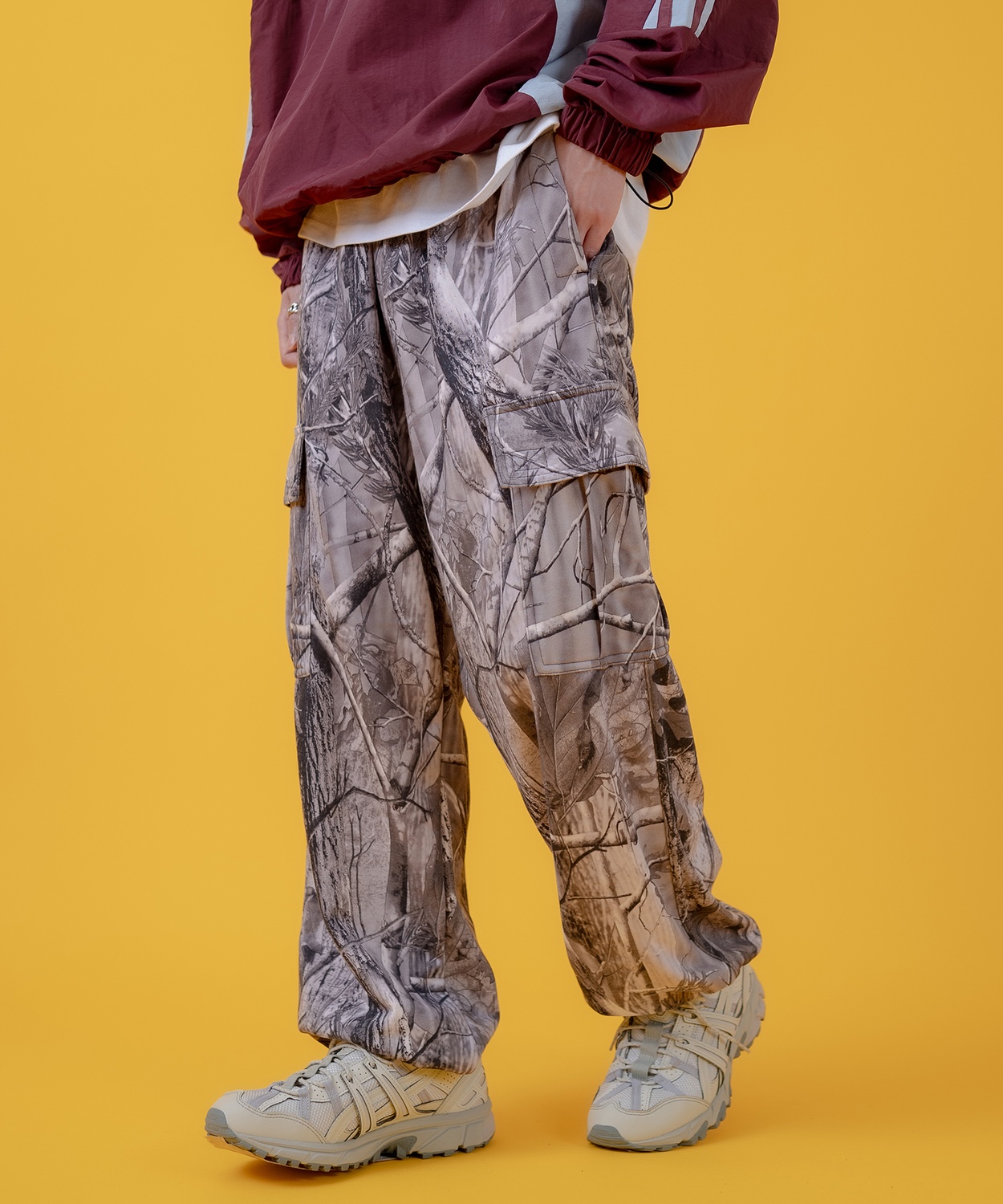 カーゴパンツ メンズ レディース ツリーカモ 裏毛  ミリタリー カジュアル アメカジ ストリート スケーター ストリート古着MIX 韓国 | improves | 02