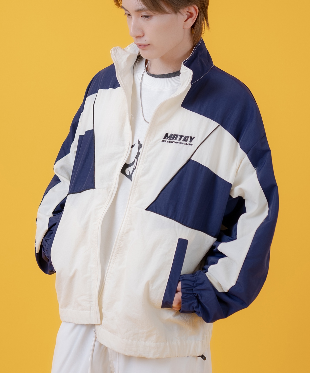 ナイロンブルゾン メンズ 切り替え フルジップブルゾン カジュアル アメカジ ストリート スケーター ストリート古着MIX 韓国 | improves | 01