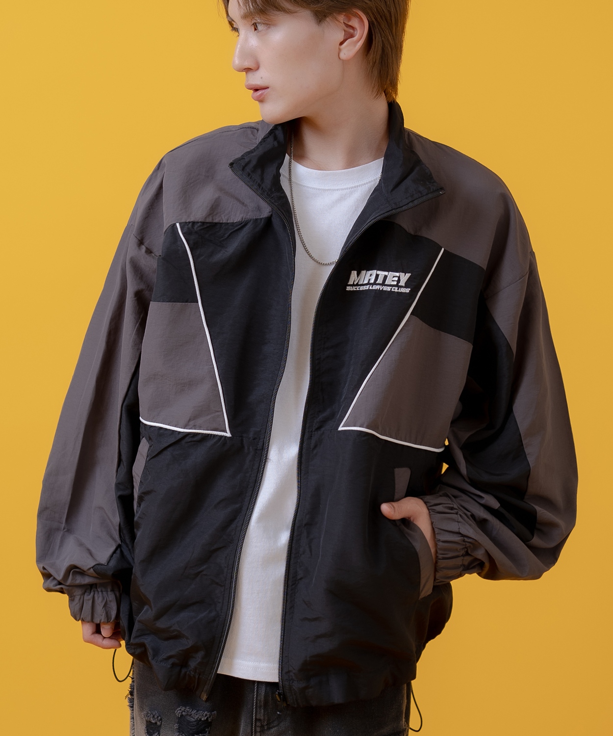 ナイロンブルゾン メンズ 切り替え フルジップブルゾン カジュアル アメカジ ストリート スケーター ストリート古着MIX 韓国 | improves | 03