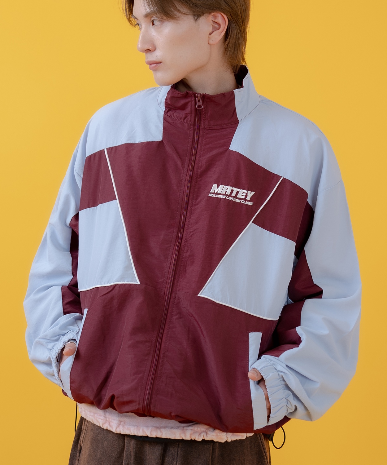 ナイロンブルゾン メンズ 切り替え フルジップブルゾン カジュアル アメカジ ストリート スケーター ストリート古着MIX 韓国 | improves | 02