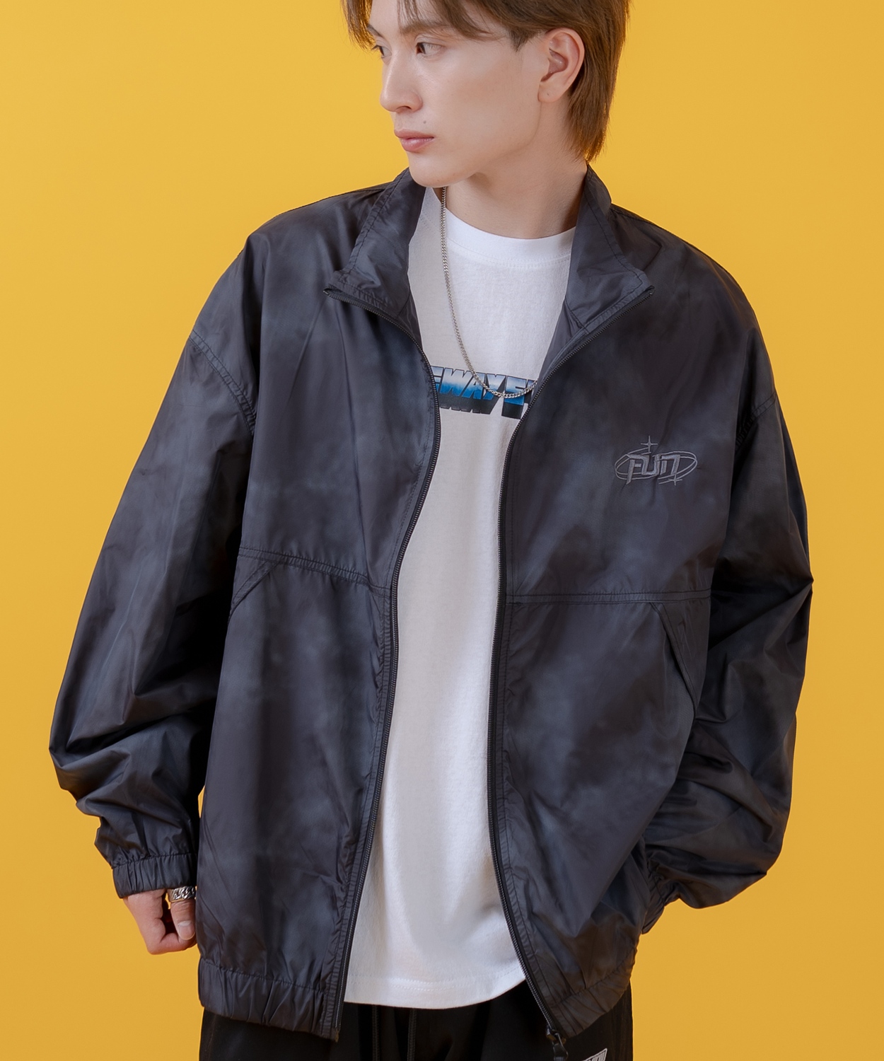 ナイロンジャケット メンズ レディース 切り替え フルジップ ブルゾン ナイロン タイダイ柄 カジュアル アメカジ ストリート スケーター ストリート古着MIX 韓国 | improves | 03