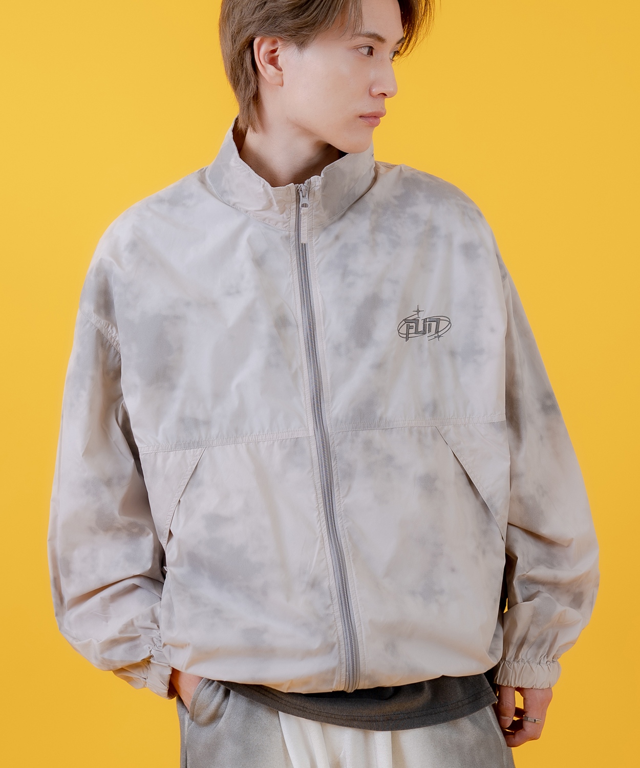 ナイロンジャケット メンズ レディース 切り替え フルジップ ブルゾン ナイロン タイダイ柄 カジュアル アメカジ ストリート スケーター ストリート古着MIX 韓国 | improves | 01