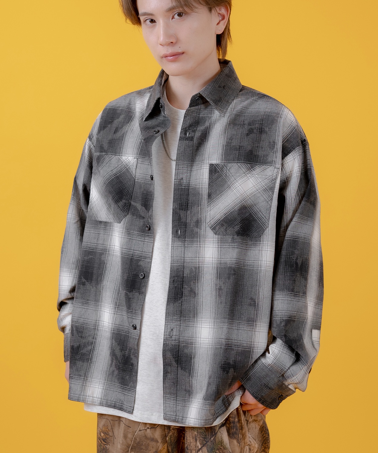 長袖シャツ メンズ レディース チェックシャツ ビッグサイズ オーバーサイズ 大きめ アメカジ カジュアル スケーター ストリート 古着MIX 韓国ファッション | improves | 02