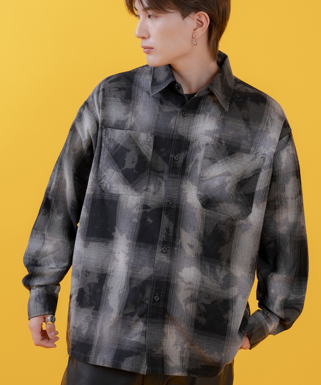 長袖シャツ メンズ レディース チェックシャツ ビッグサイズ オーバーサイズ 大きめ アメカジ カジュアル スケーター ストリート 古着MIX 韓国ファッション | improves | 04