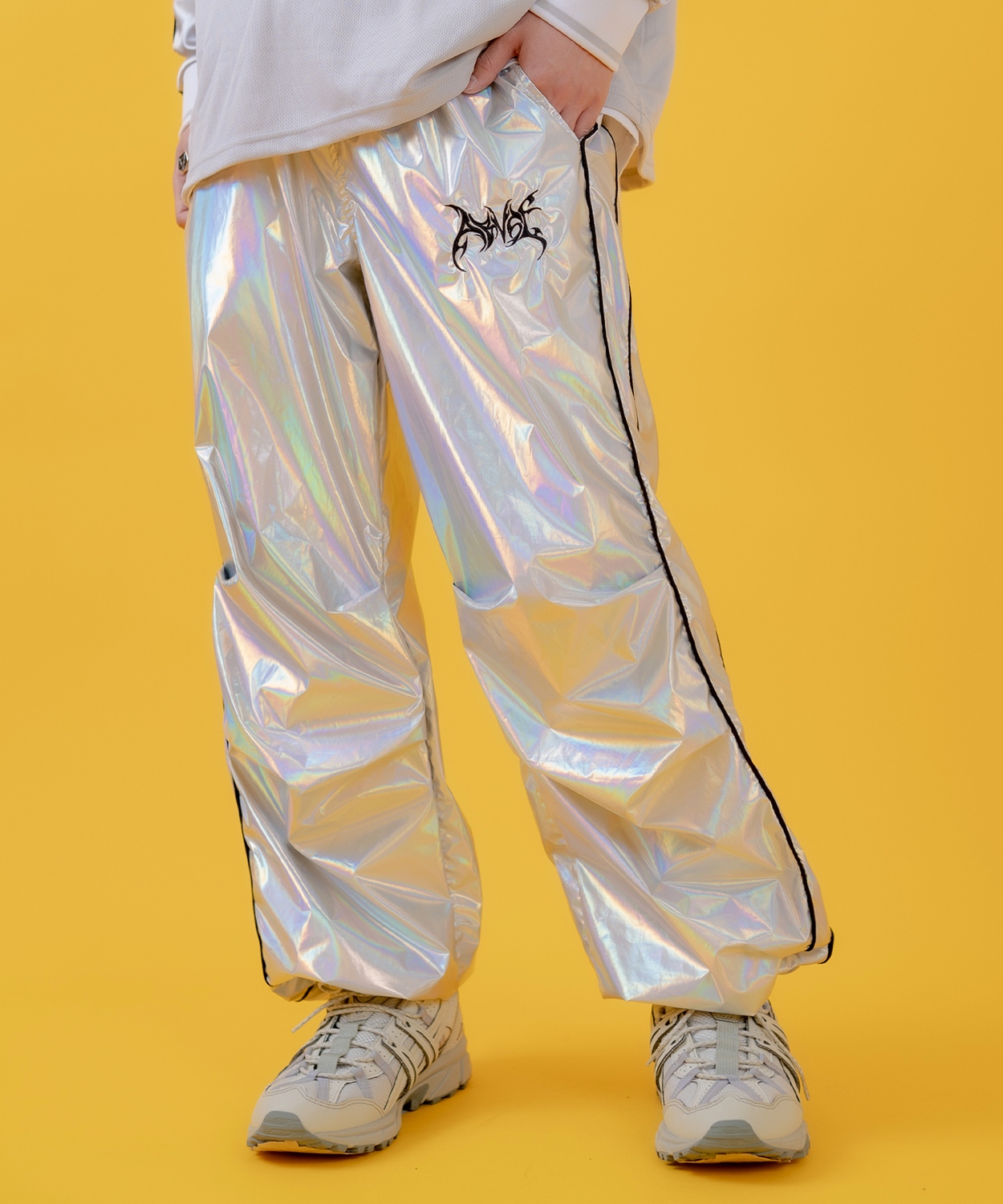 ジョガーパンツ メンズ レディース メタリックシャイニーサイバーパンツ ワイドパンツ カジュアル スケーター ストリート 古着MIX 韓国ファッション | improves | 01