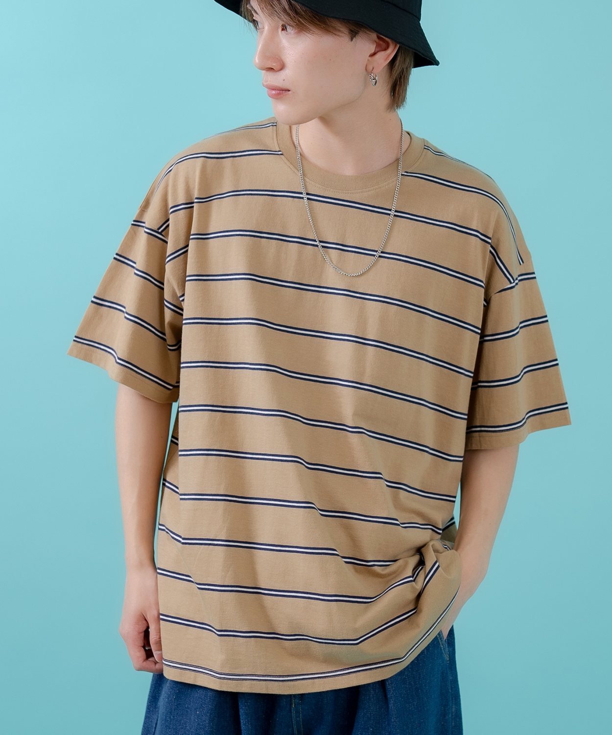 Tシャツ メンズ レディース シンプル マルチ ボーダートップス ルーズフィット カジュアル アメカジ ストリート スケーター 古着MIX 韓国ファッション | improves | 02