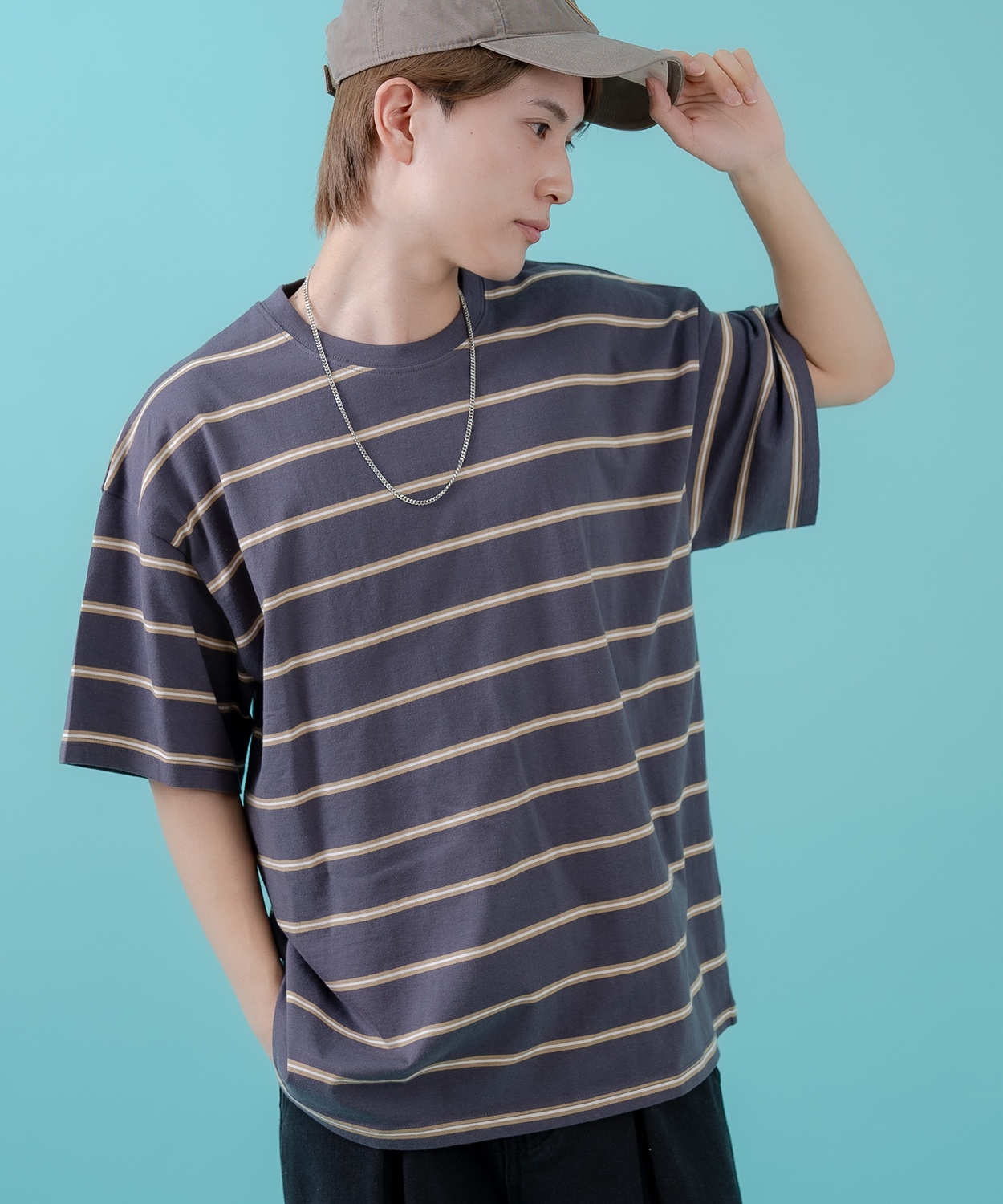 Tシャツ メンズ レディース シンプル マルチ ボーダートップス ルーズフィット カジュアル アメカジ ストリート スケーター 古着MIX 韓国ファッション | improves | 06