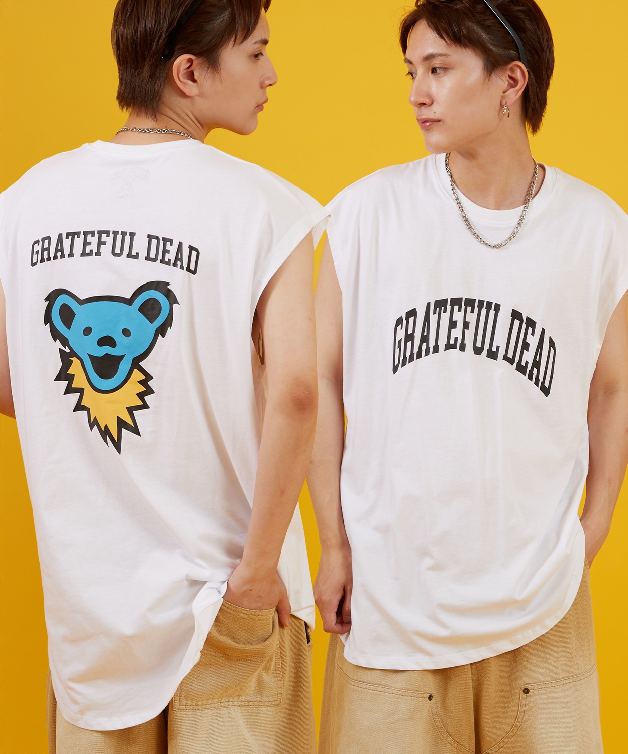 Tシャツ メンズ レディース GRATEFUL DEAT キャラクター トップス ノースリーブ ルーズフィット ゆったり カジュアル アメカジ ストリート スケーター 古着MIX | improves | 02