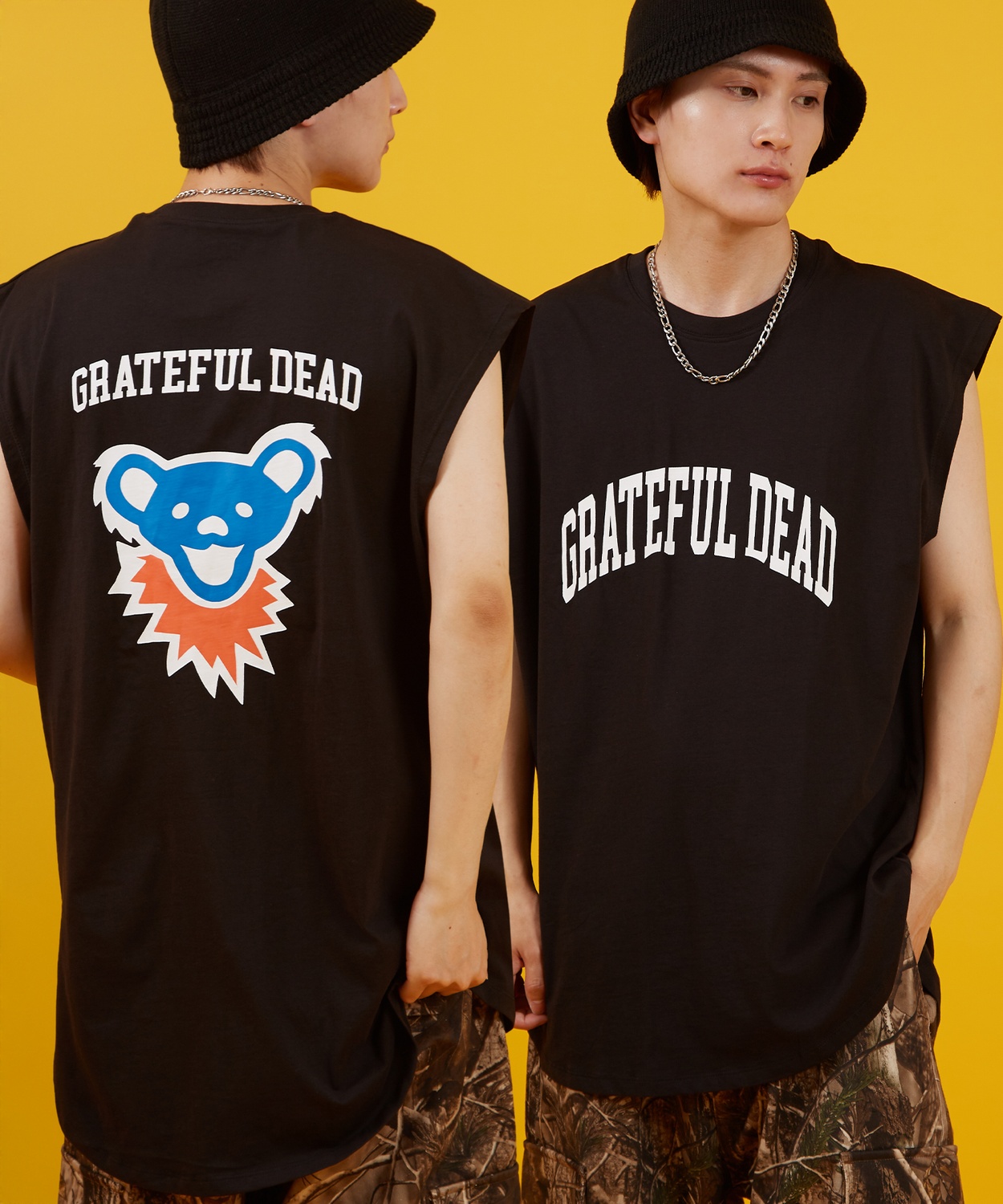 Tシャツ メンズ レディース GRATEFUL DEAT キャラクター トップス ノースリーブ ルーズフィット ゆったり カジュアル アメカジ ストリート スケーター 古着MIX | improves | 03