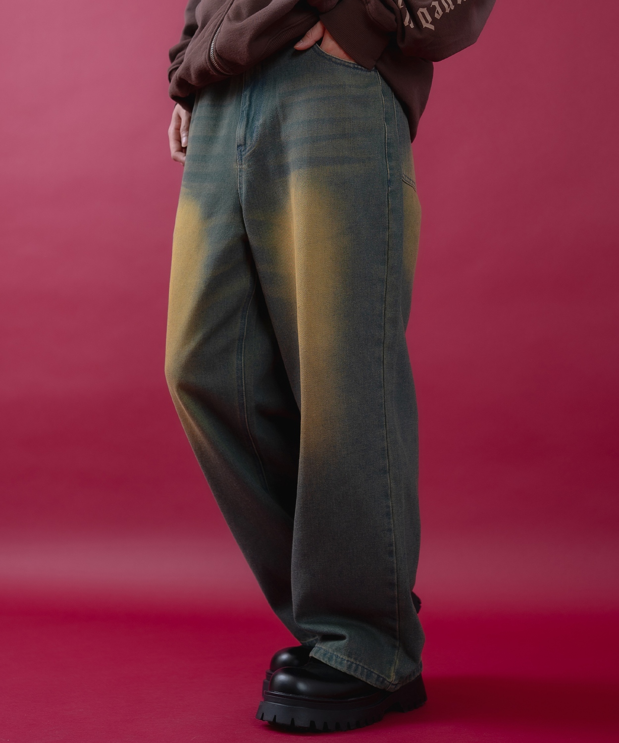 デニムパンツ メンズ レディース  バギーパンツ ビンテージ風 ジーンズ ワイドパンツ アメカジ カジュアル ストリート スケーター 韓国ファッション 古着 | improves | 02