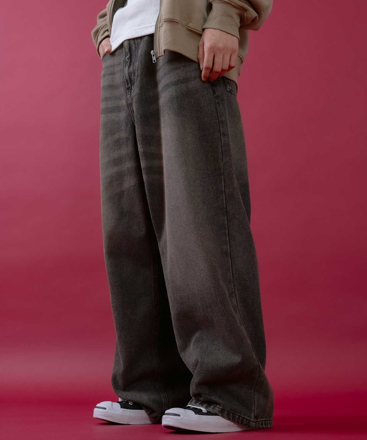 デニムパンツ メンズ レディース  バギーパンツ ビンテージ風 ジーンズ ワイドパンツ アメカジ カジュアル ストリート スケーター 韓国ファッション 古着 | improves | 03