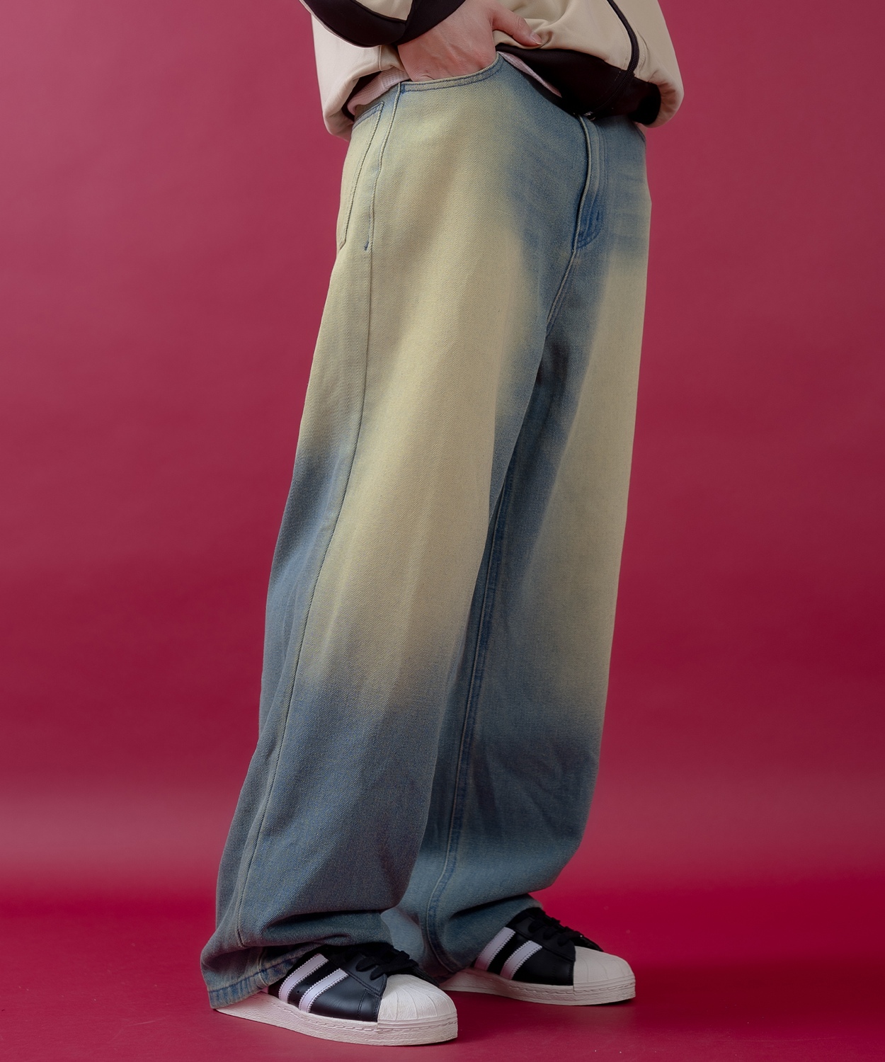 デニムパンツ メンズ レディース  バギーパンツ ビンテージ風 ジーンズ ワイドパンツ アメカジ カジュアル ストリート スケーター 韓国ファッション 古着 | improves | 02